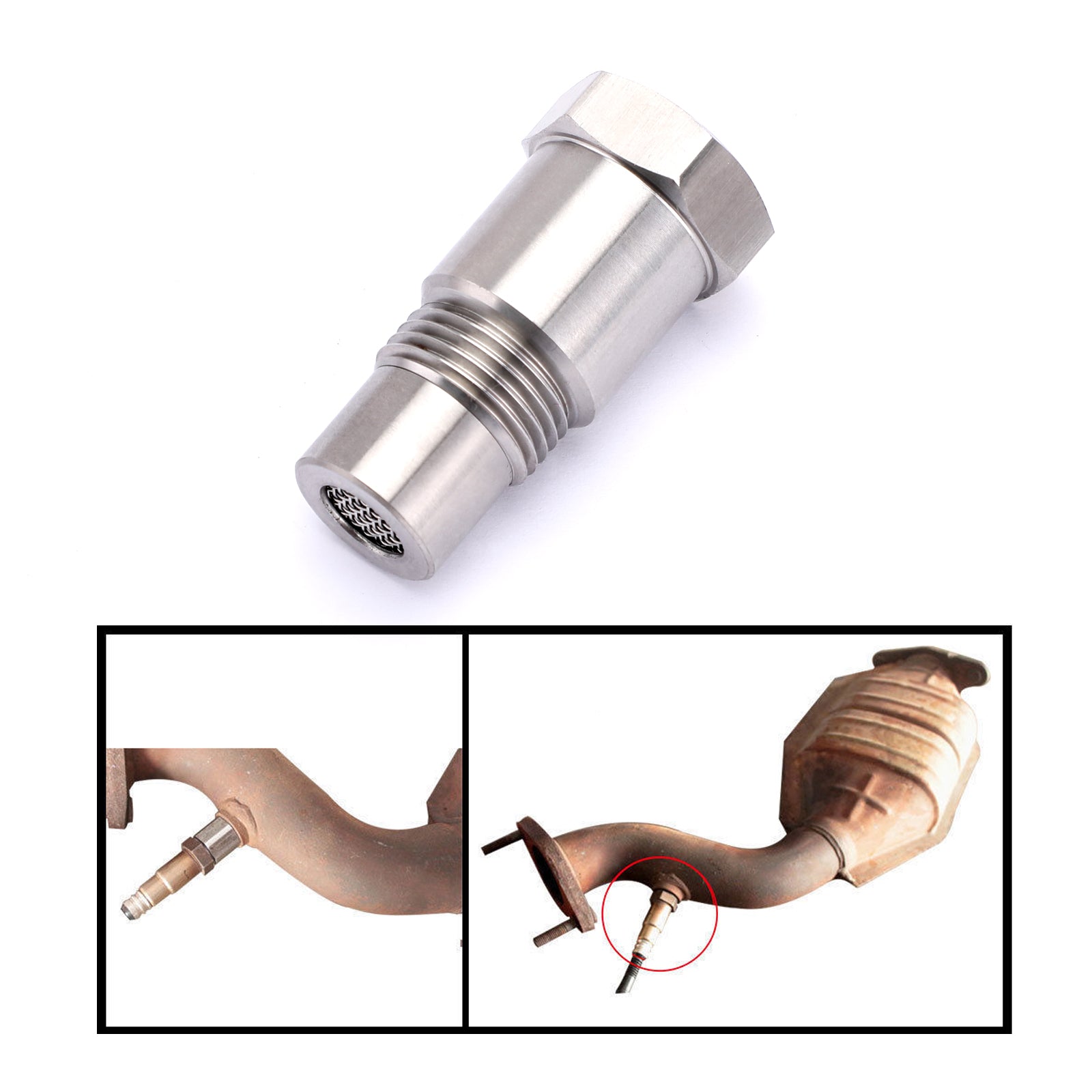 M18*1.5 O2 Sensor CEL Check Engine Lumière Spacer Avec Catalytique Converter