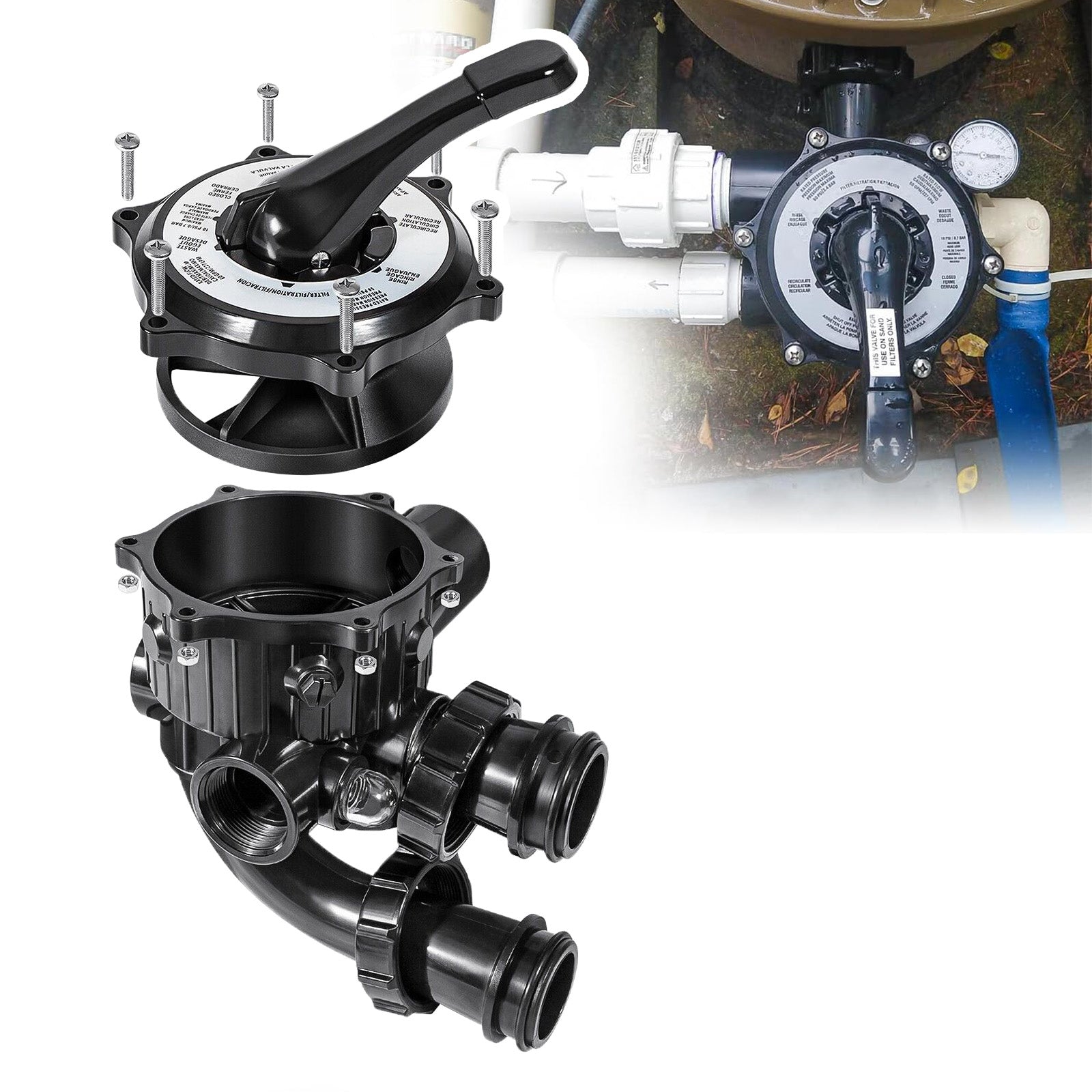 Valvola multiport multi-flo SPX0710x32, 1,5 pollici, adattata alle piscine della serie Hayward S200 e S240
