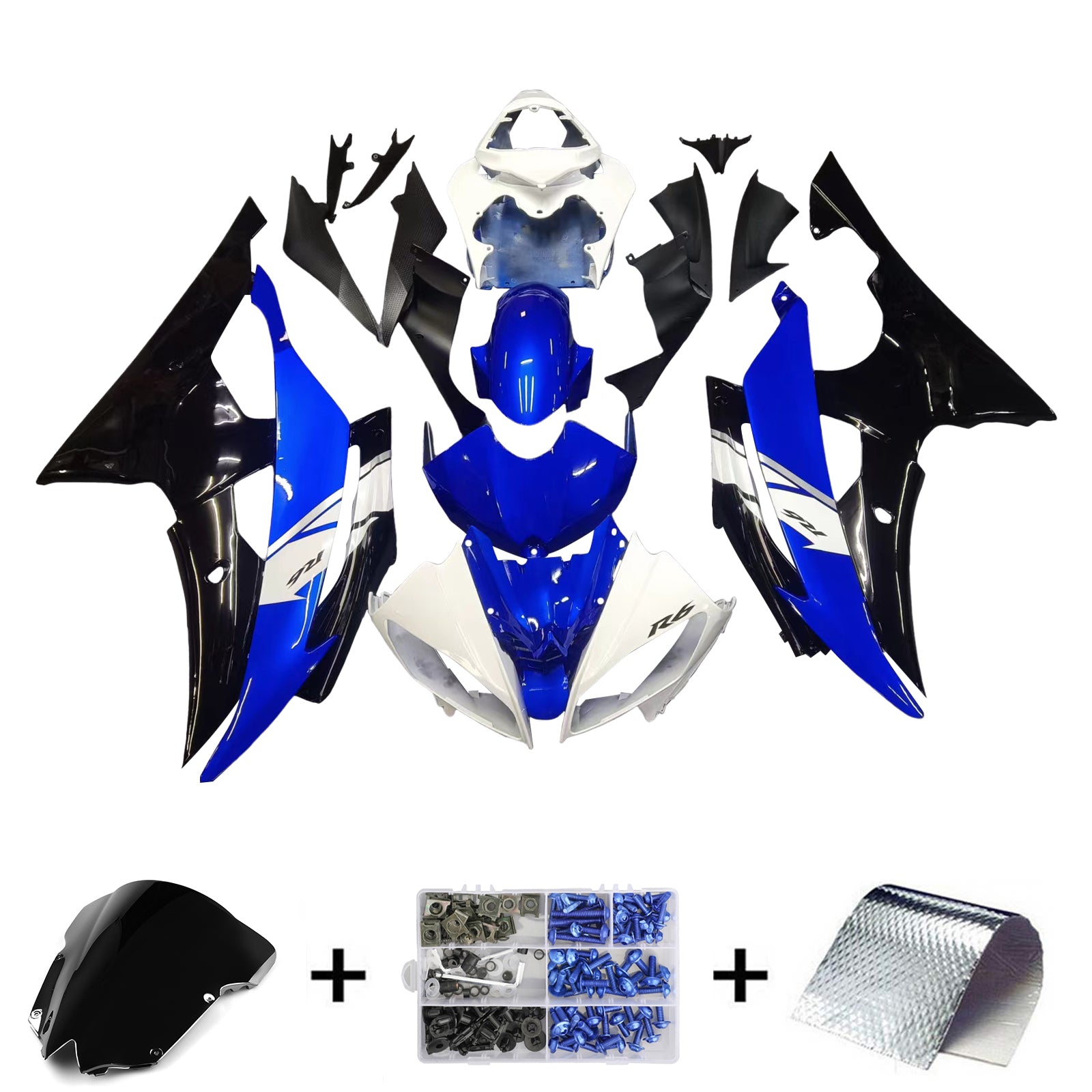 Injection Fairing Kit Bodywork Plastic ABS fit For Yamaha YZF 600 R6 2008-2016