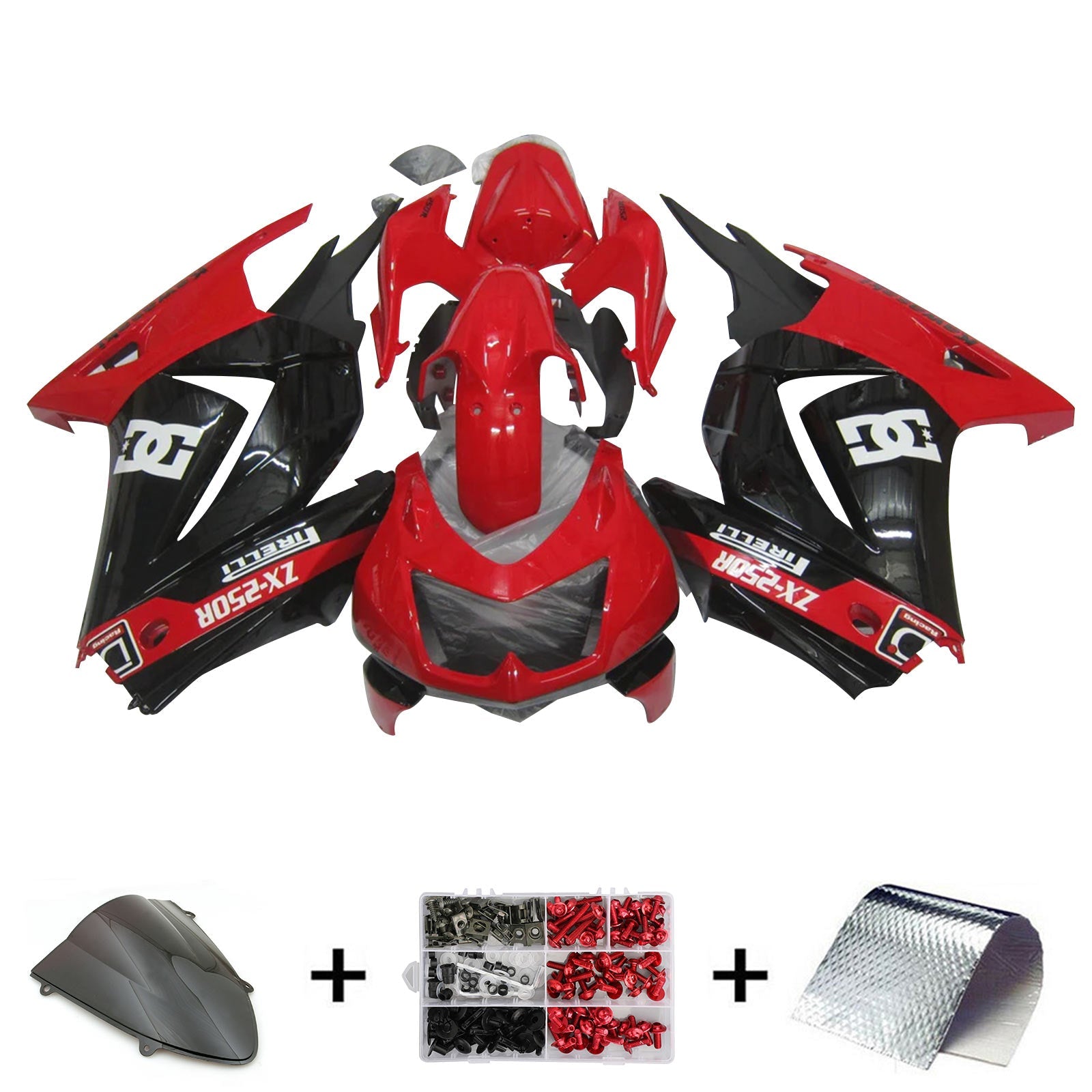 KAWASAKI Injekcijski komplet EX250 Ninja250R 2008-2012, ABS Plastic Karoserija