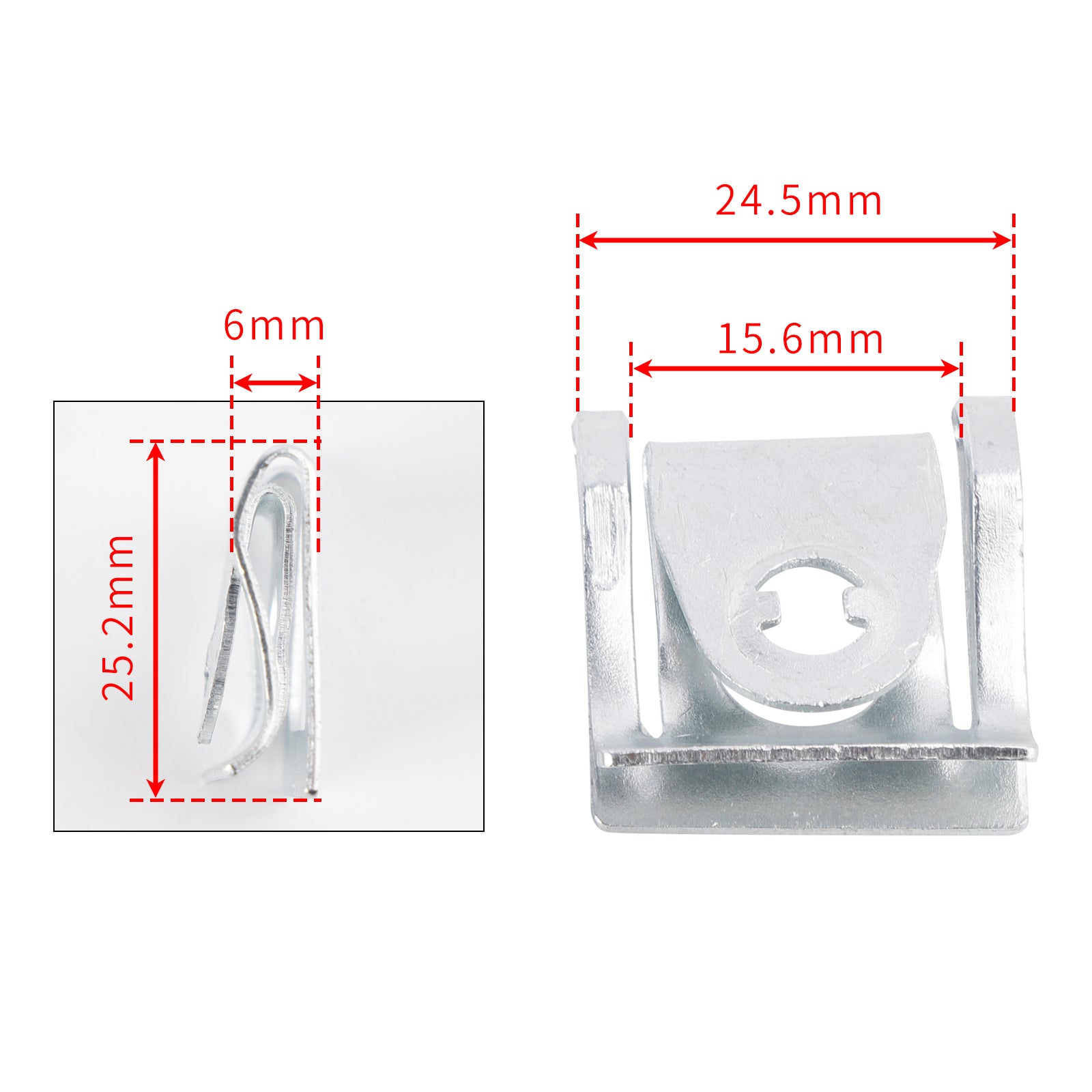 SREBRNE Matice za hitro odpenjanje oklepa za vse motocikle na gosenicah - 14 mm - 10 kompletov L