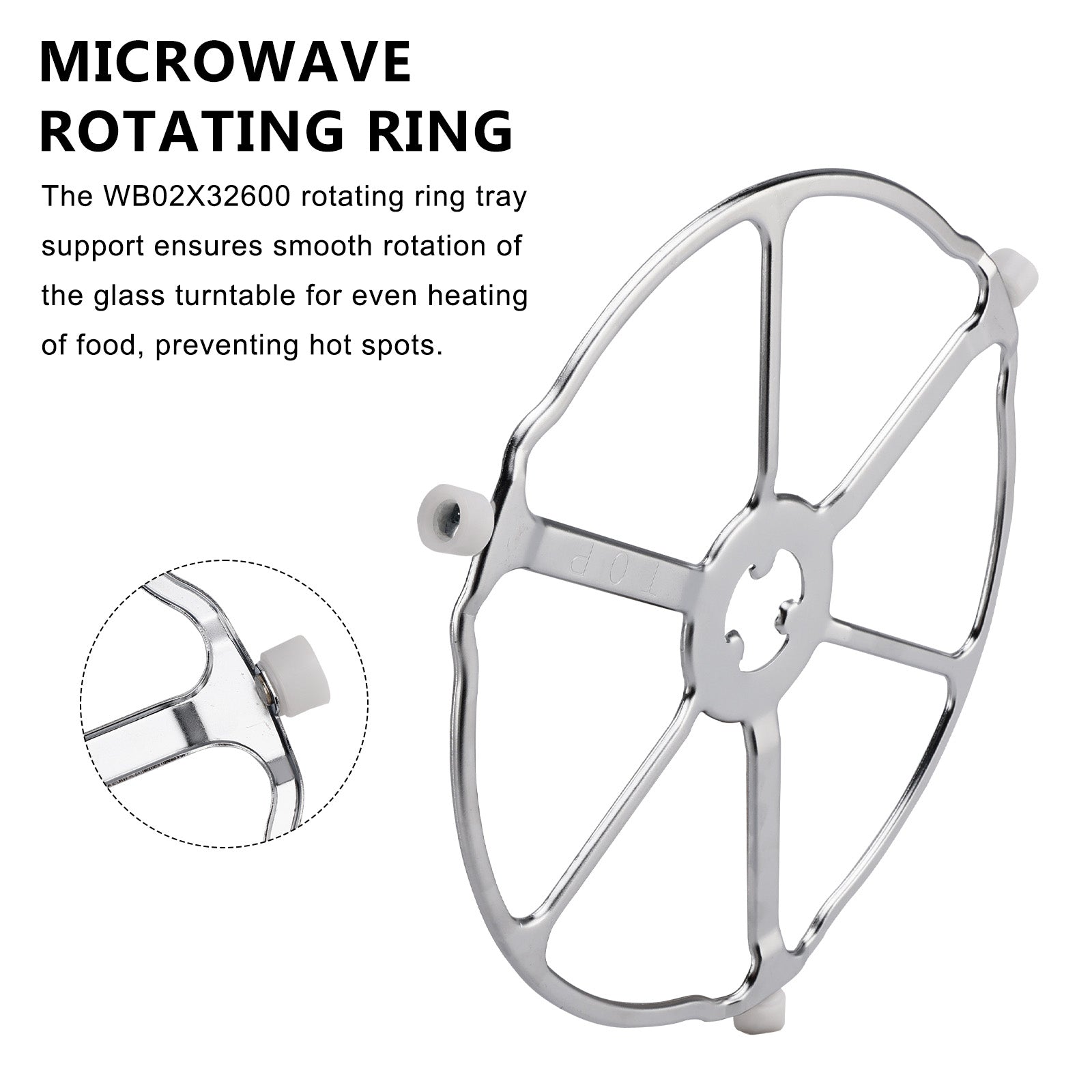 WB02X32600 WB06X10651 pour support de plateau à anneau de roulement pour four à micro-ondes GE