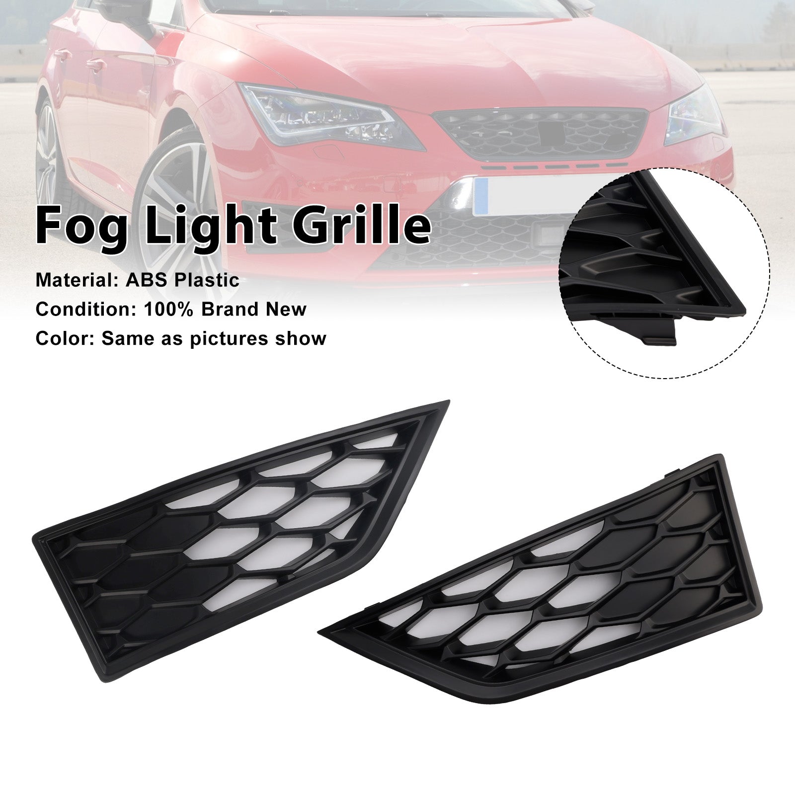 Črn pokrov maske sprednjih meglenk gnezdo'čebela za Seat Leon Cupra 5F (2012-2017)