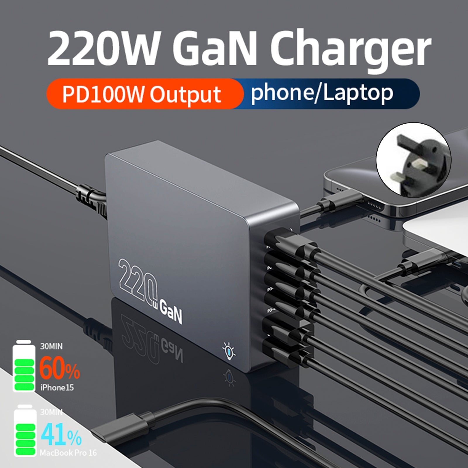 F8A Station Station F8A Fast Charger USB 6 Pristanišča PD100W polnilnik polnilnika PD100W