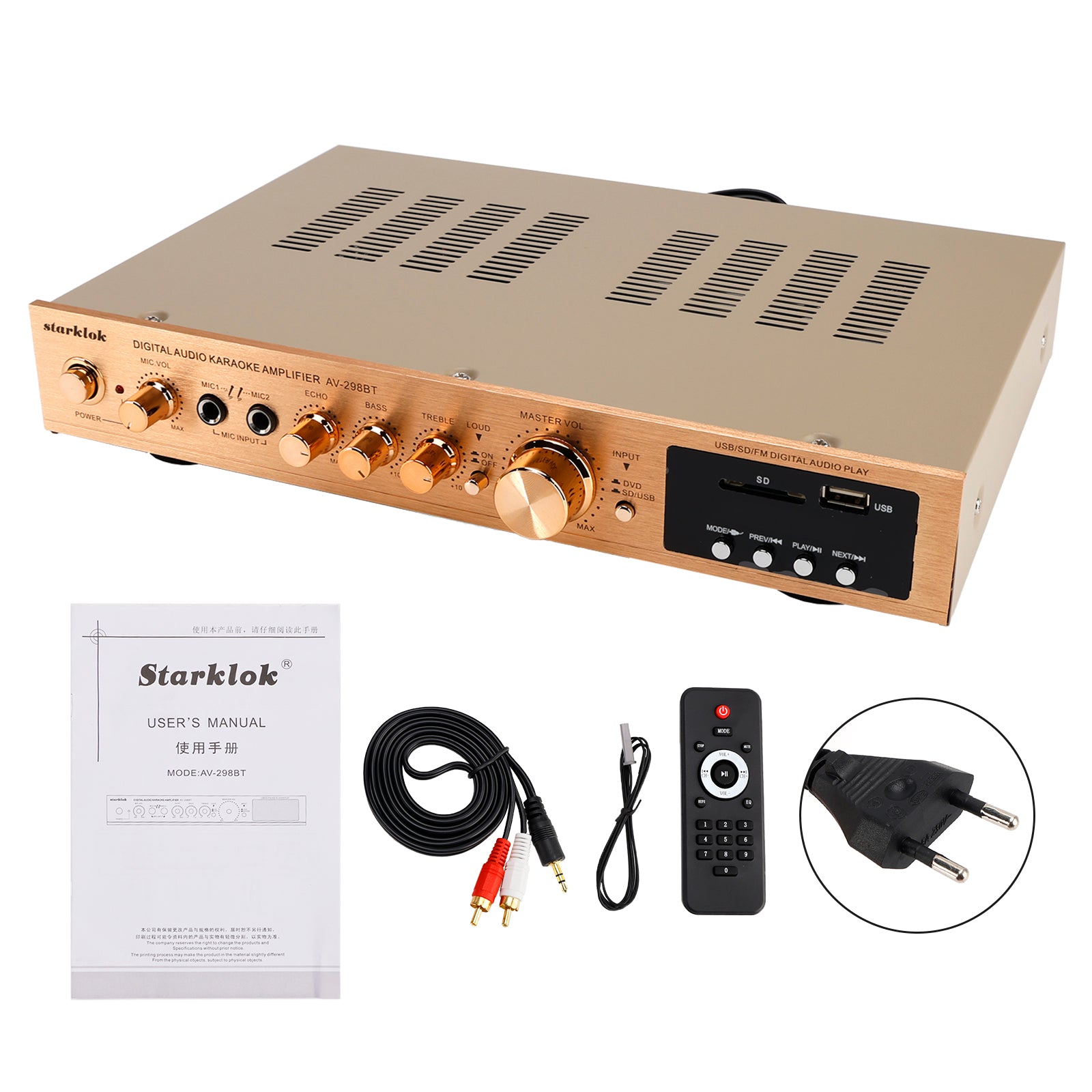 2000W 5CH Power Amplificateurs Amplifier Hi-Fi stéréo AV Surround FM Home Cinéma