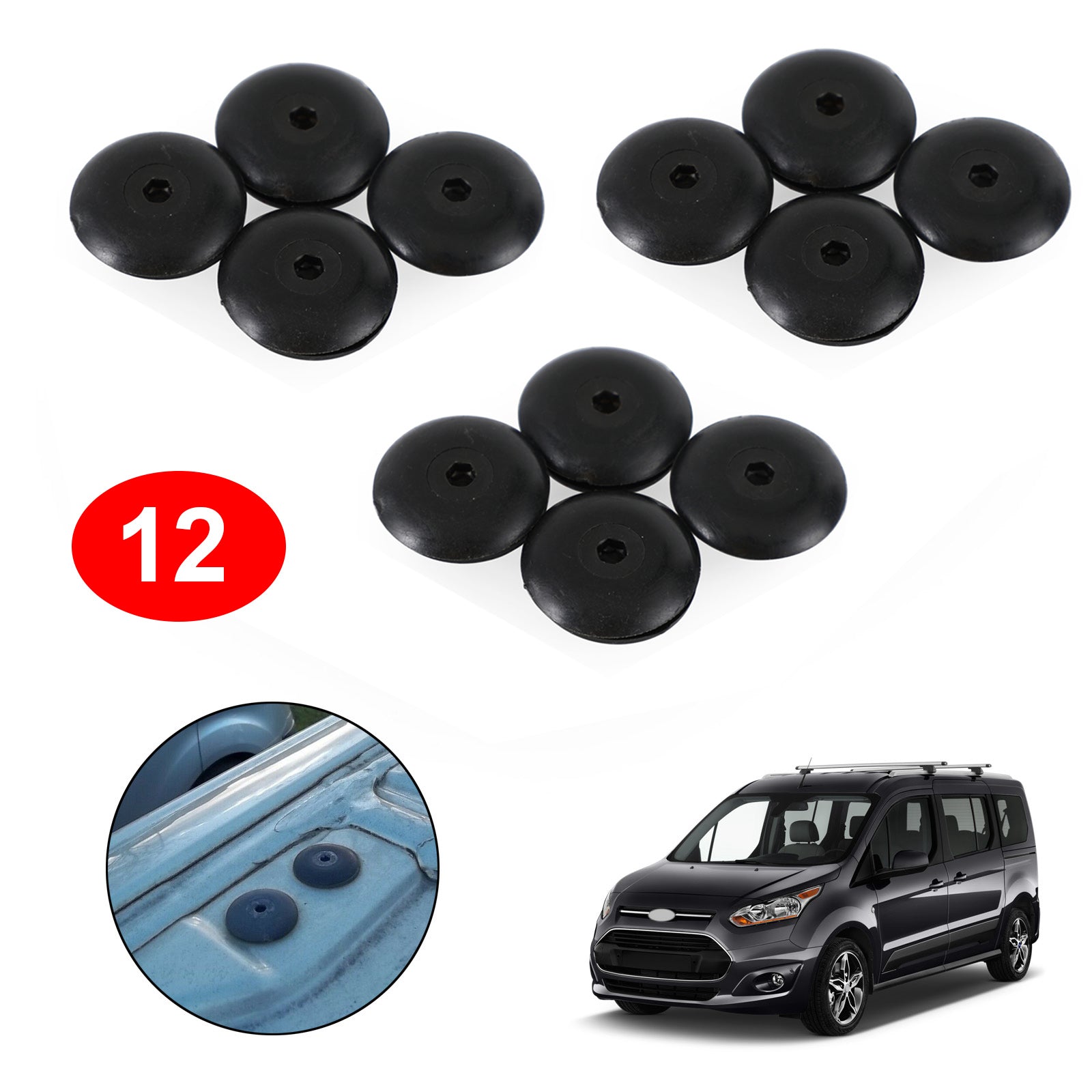12PCS Roof Rack Hole Bolt Screw W/ Seal Gasket pour Ford Transit Custom 2012-2021
