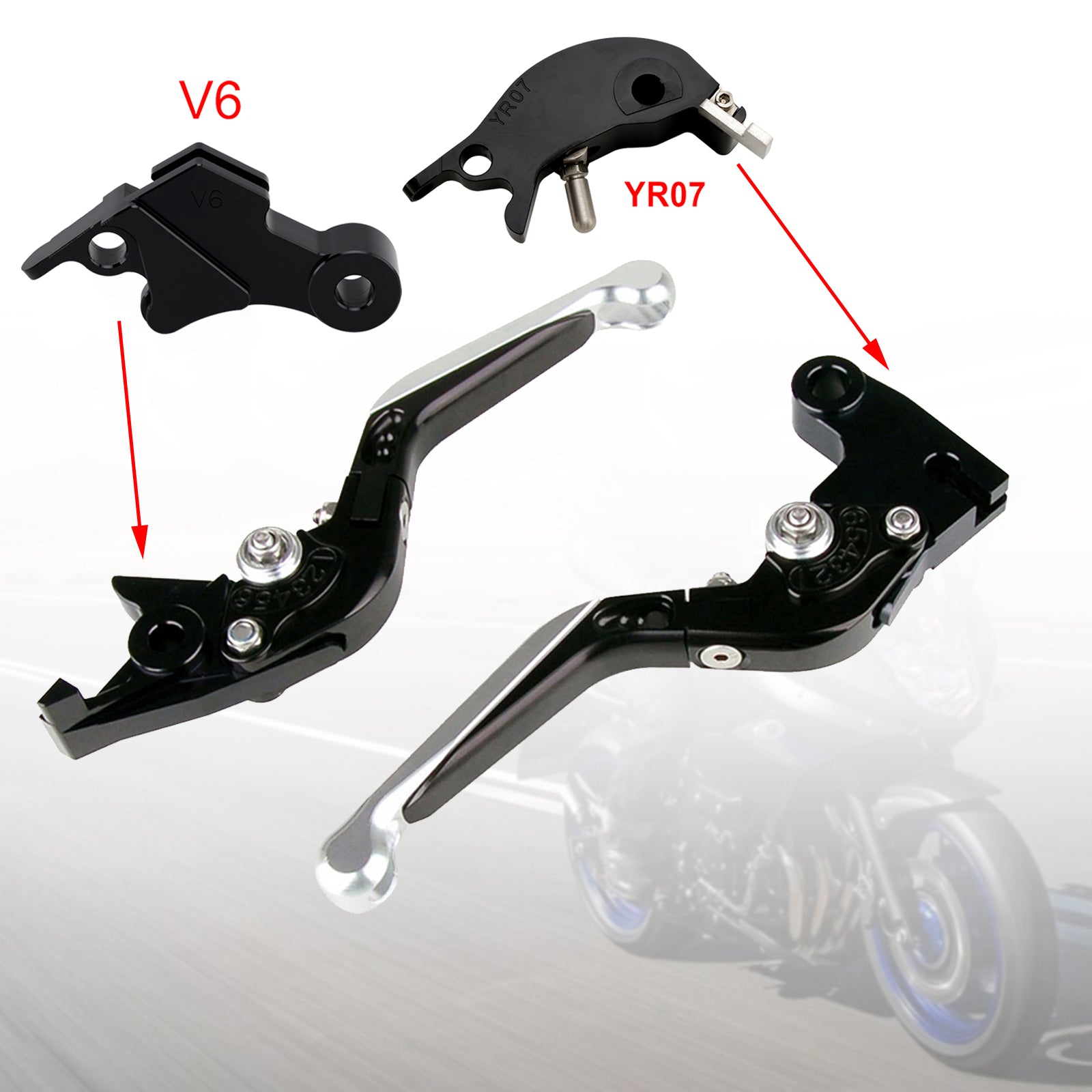 Levier de frein et d'embrayage réglable compatible avec YAMAHA XSR900 XSR900GP MT-09 MT-09SP 24-25