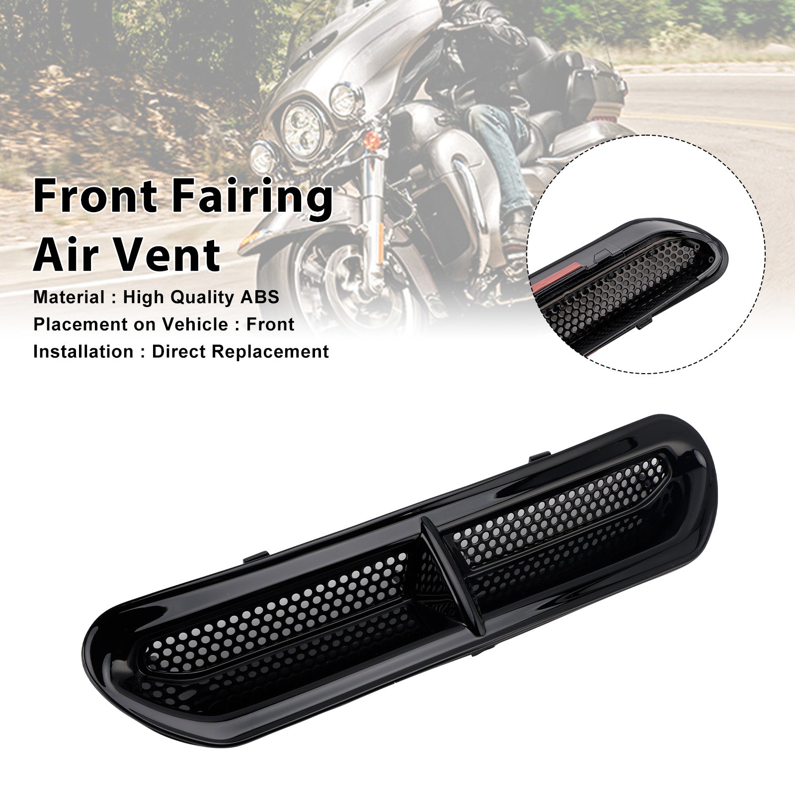 Etuosan tuuletusaukon verhoilu Touring Street Glide Electra Glide 2014-2024