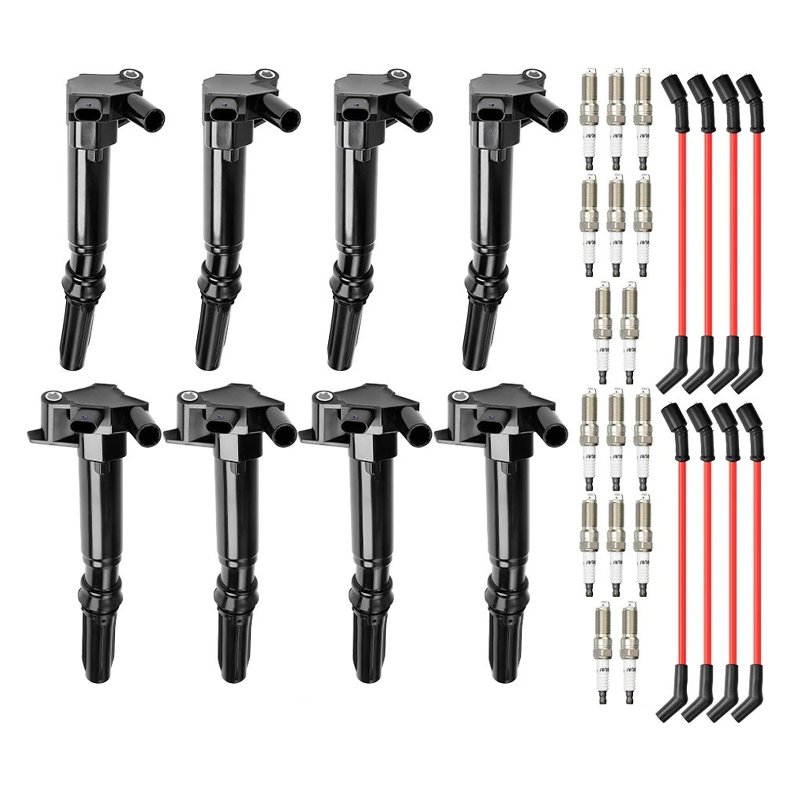 8 cewek zapłonowych + 16 świec zapłonowych + 8 kabli UF834 UF865 dla Forda F-250 F-350 E-450