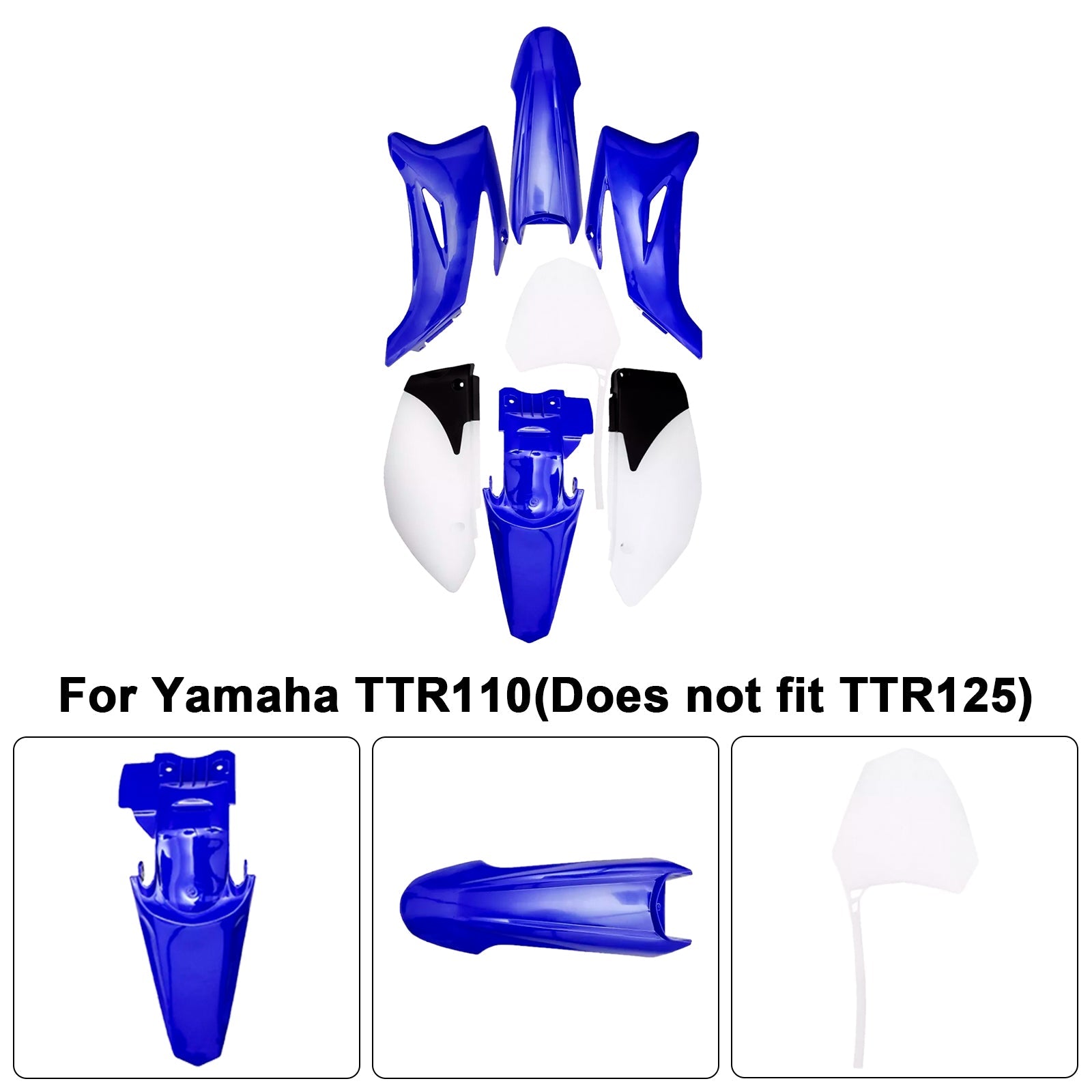 Kit carrosserie plastique et carénage garde-boue pour moto tout-terrain Yamaha TTR110