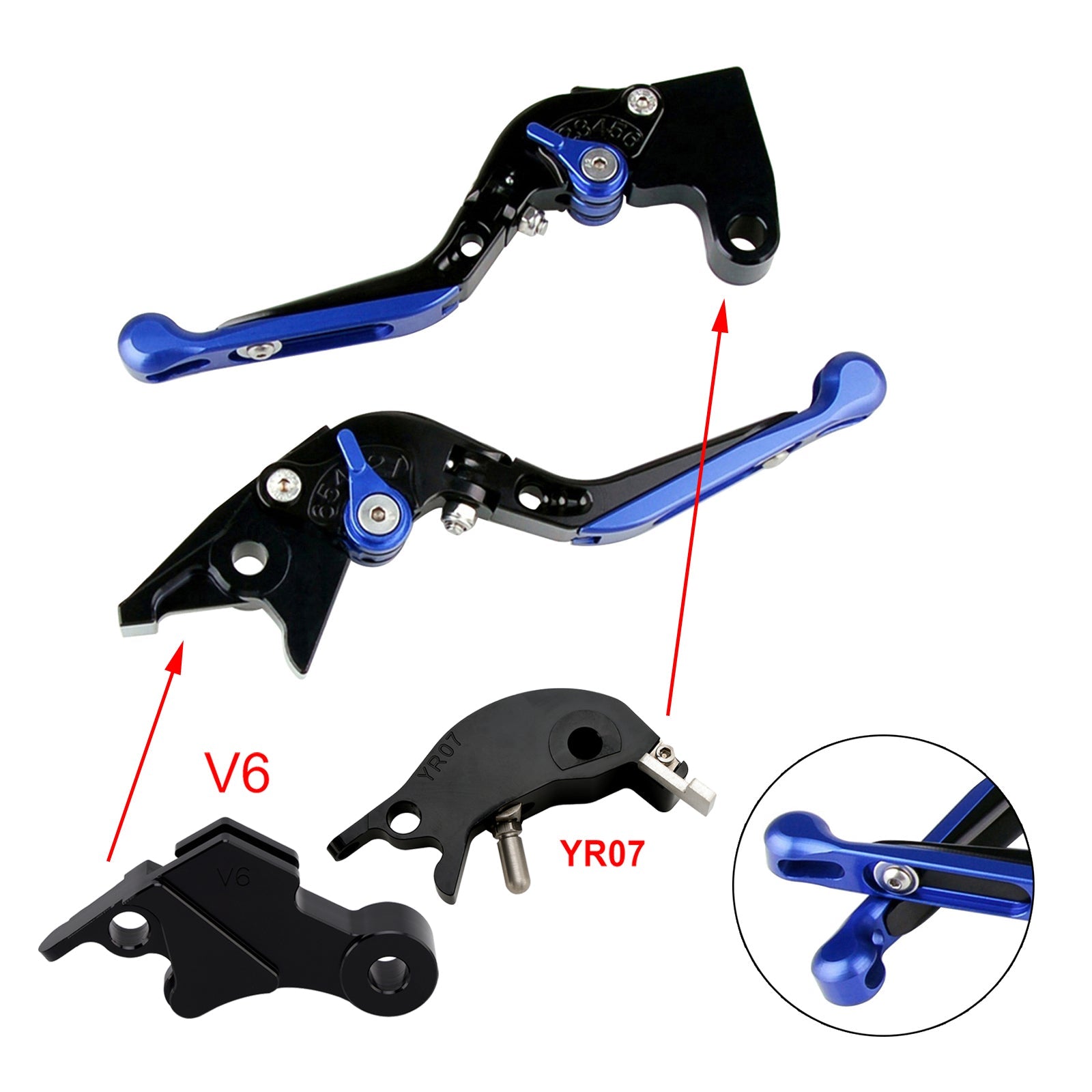 Levier de frein et d'embrayage réglable compatible avec YAMAHA XSR900 XSR900GP MT-09 MT-09SP 24-25