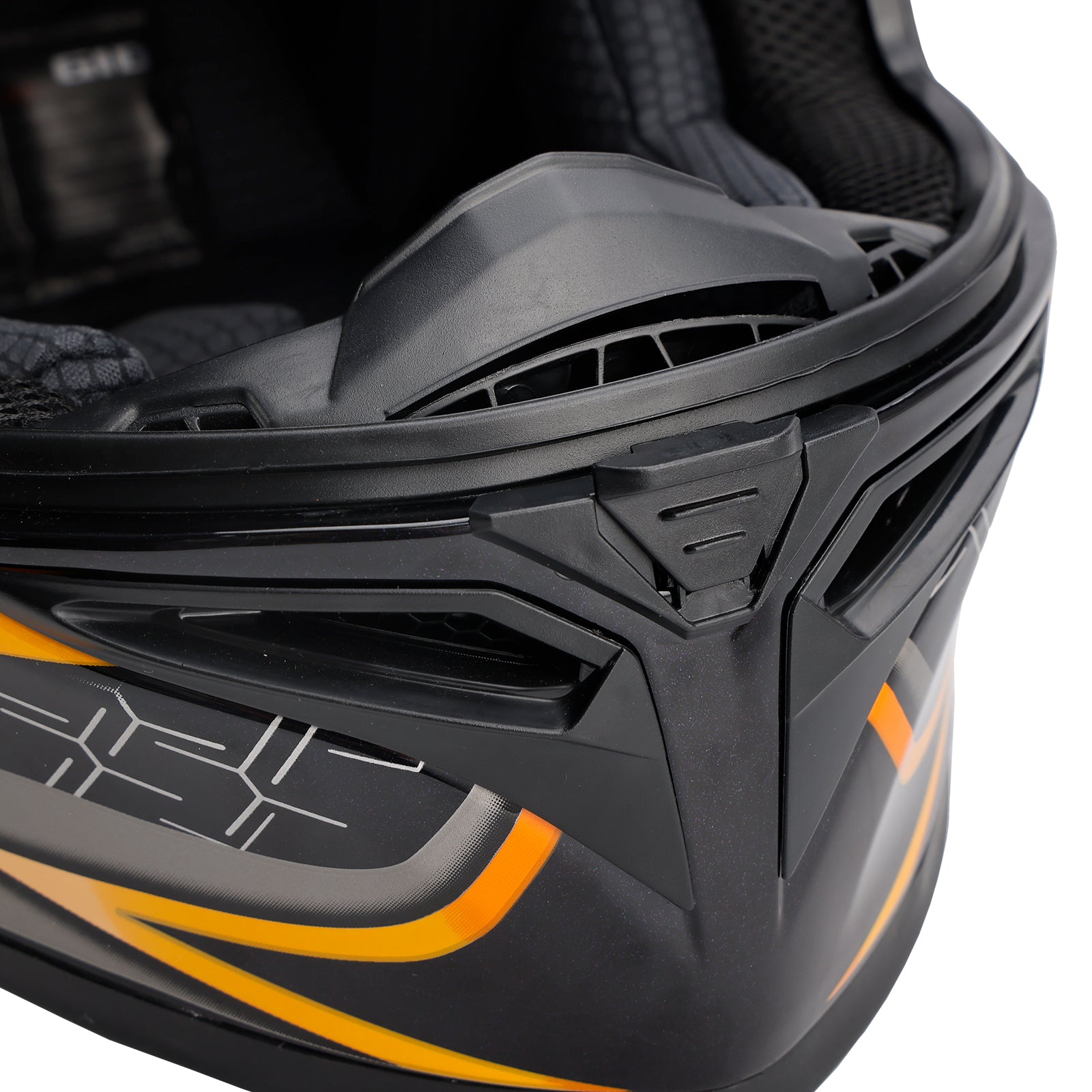 Casque moto intégral DOT pour adulte, orange