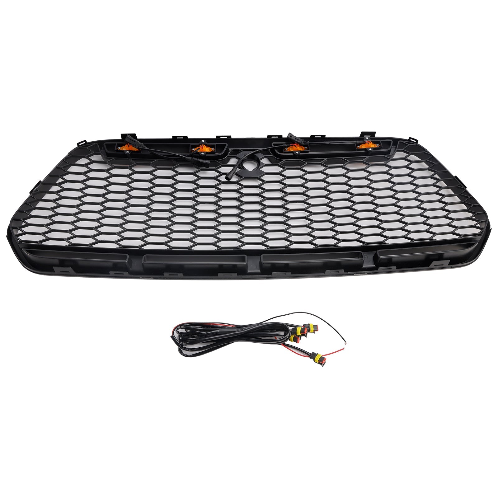 Mate de la cuadrícula delantero negro con LED para Ford Transit Mk8 Raptor 2015-2018