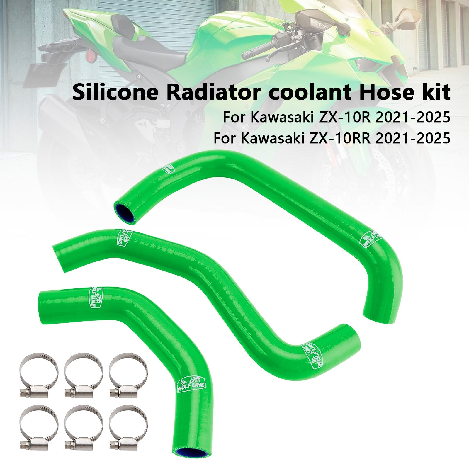 Durite de refroidissement en silicone pour radiateur Kawasaki ZX10R ZX-10RR (2021-2025)