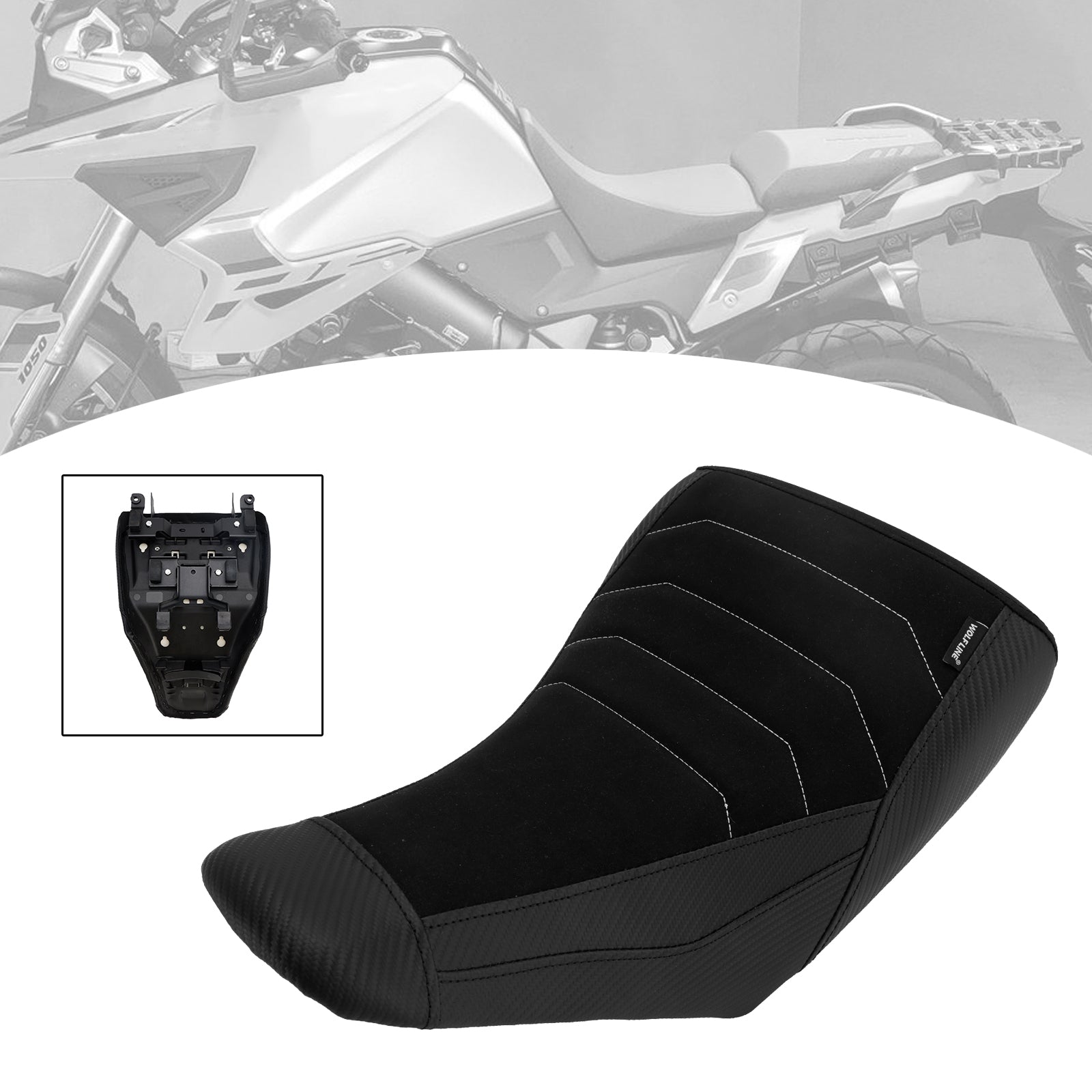 Rdeče-rumen sovoznikov sedež Raider za Suzuki V-Strom DL1050 (2023-2025).