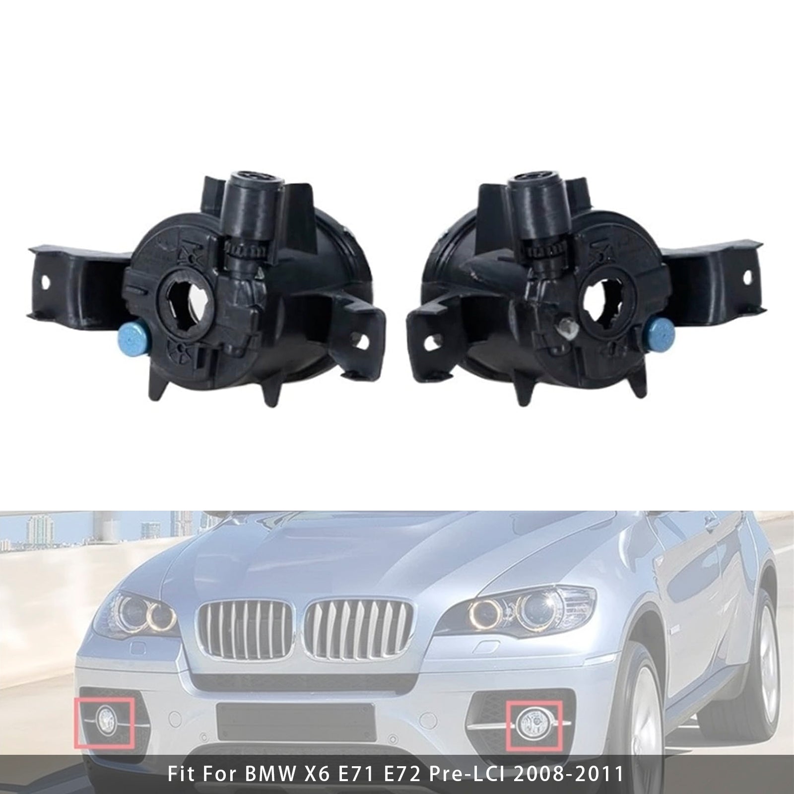 Par de luces antiniebla delantera sin bombillas para BMW X6 E71 E72 2008-2011 63177187631