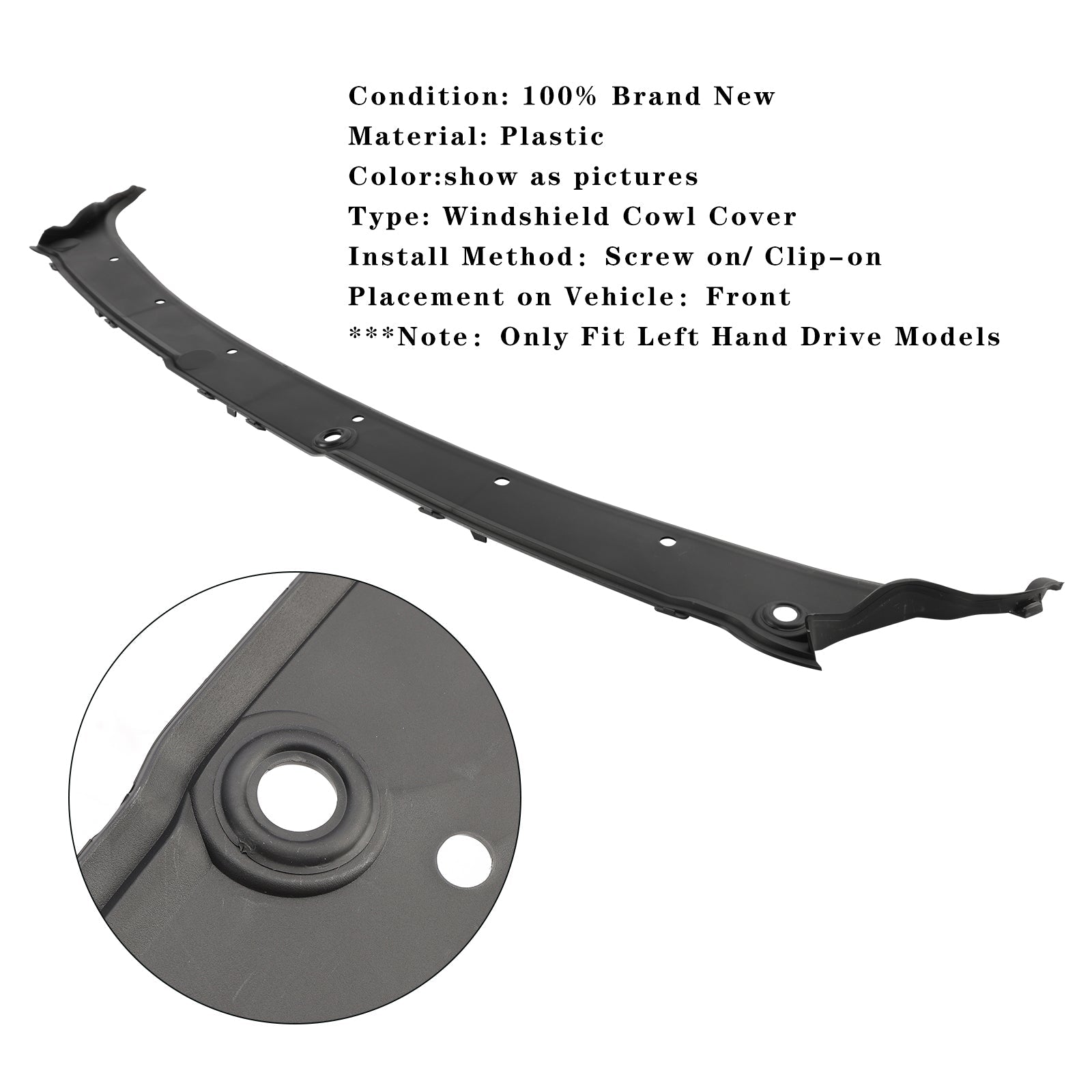 Couvercle de panneau de calandre de capot d'essuie-glace de pare-brise BMW X5 E70 X6 E71 2008-2013 51717151969