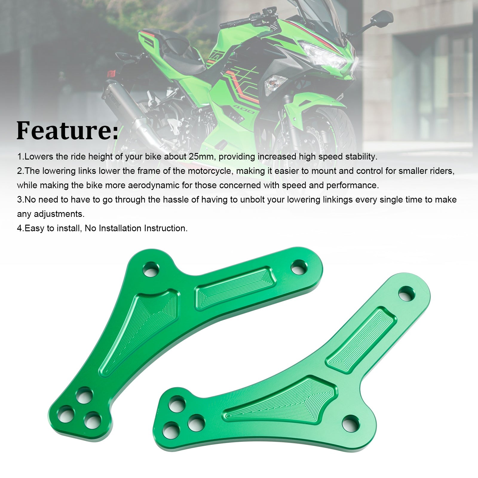 2023-2024 kawasaki ZX-25R ZX-4R Enlaces de suspensión inferiores ajustables para