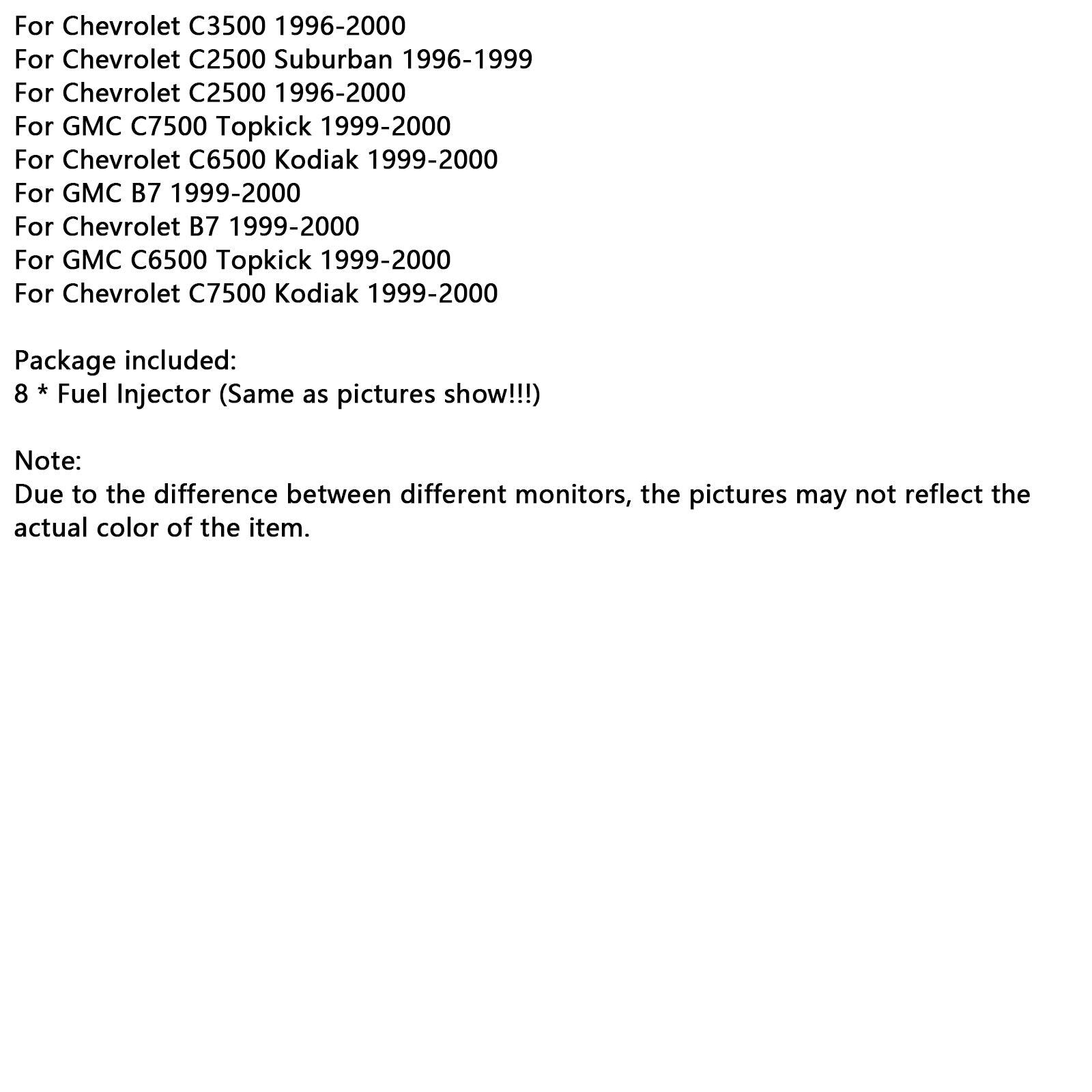 Iniettore di carburante a 8 pezzi 17109596 per Chevrolet Fit GMC 7.4L V8 1996-2000 8321150