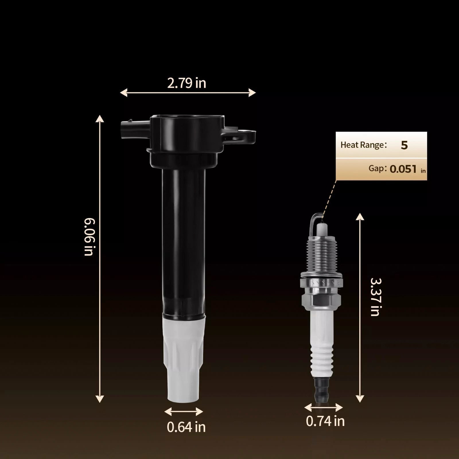 Velas de bobina de encendido y encendido UF502 4606869 4606869AA para Dodge Avenger V6 3.5 L 2008-2010