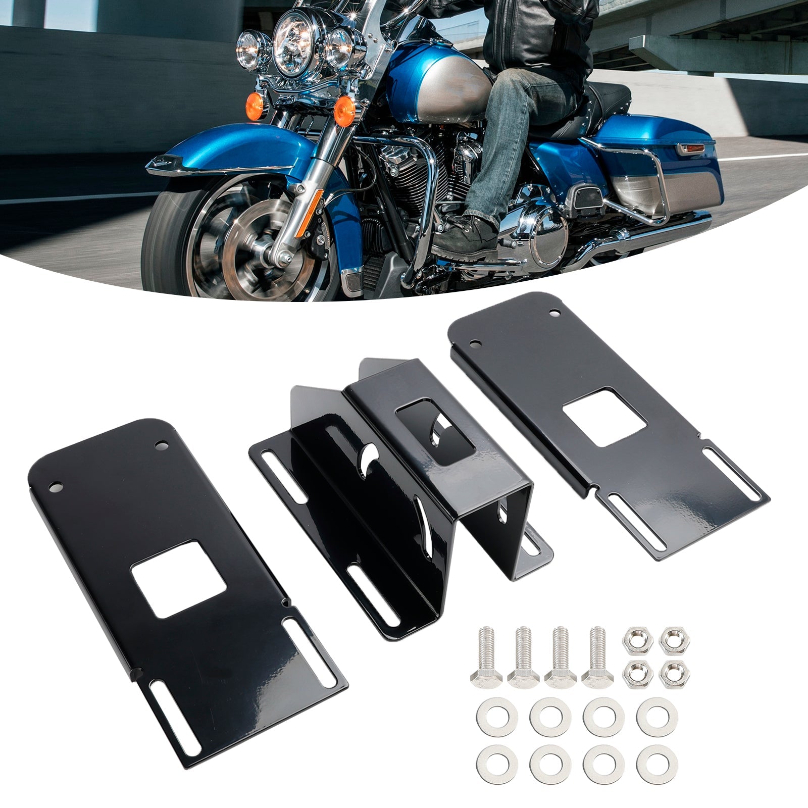 Set met verstelbare kuipmontagebeugels voor Harley Touring Road Glide 2004-2013