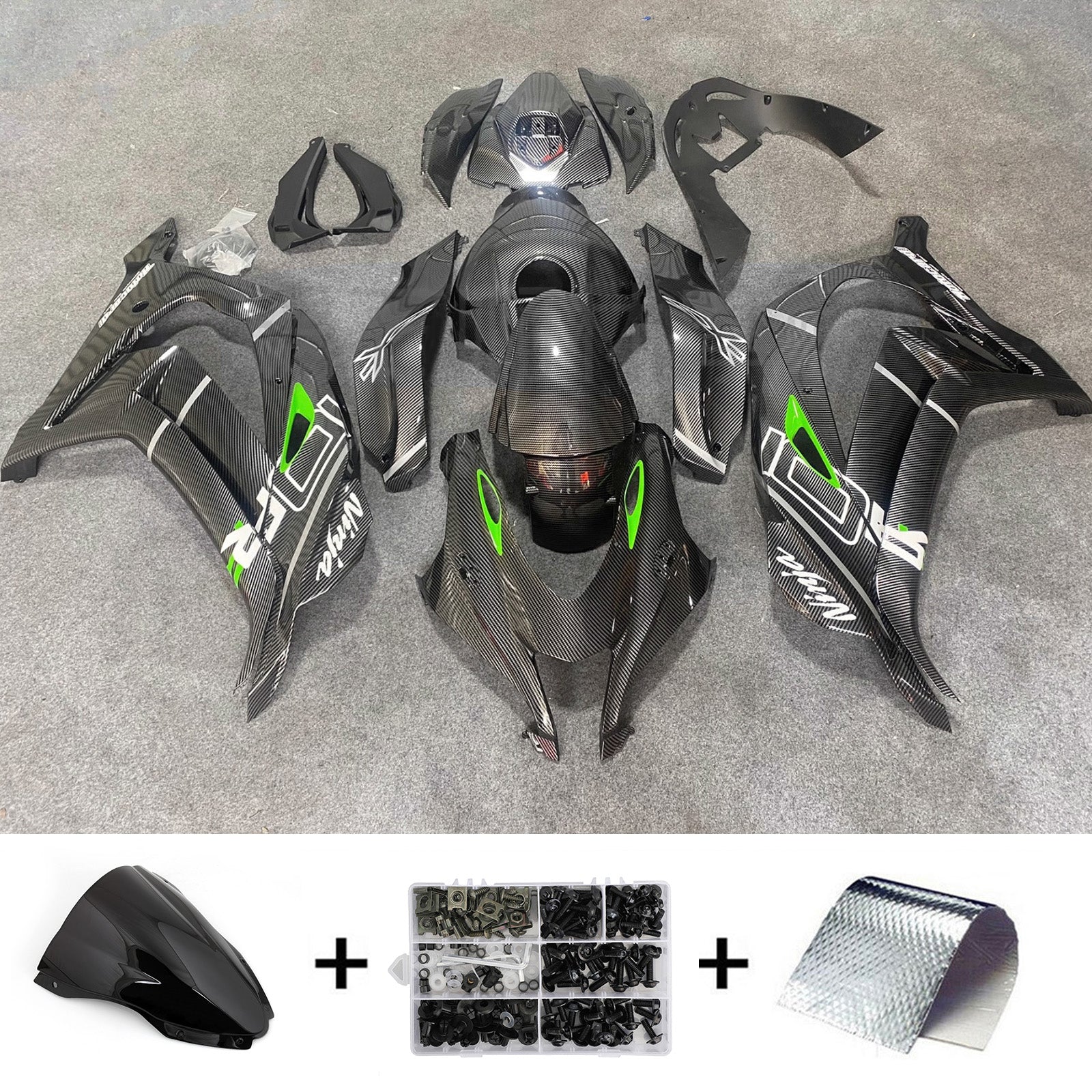 Kit de carénage injecté en plastique ABS compatible avec Kawasaki ZX10R 2016-2020