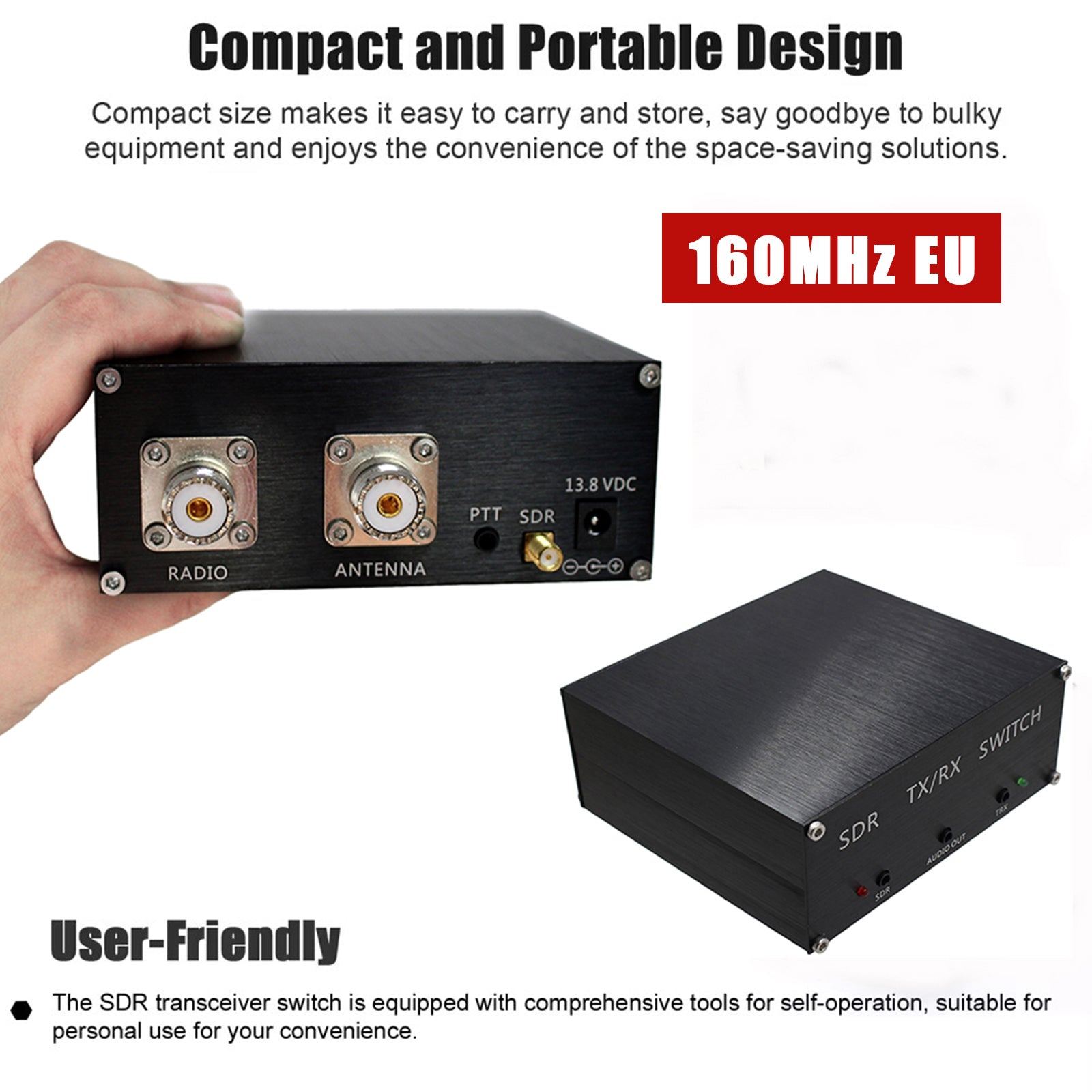 SDR Prekin preklopna antena, delitev oddajnika, TR 100 W preklopno ohišje DC 160 MHz, EU vtičnica
