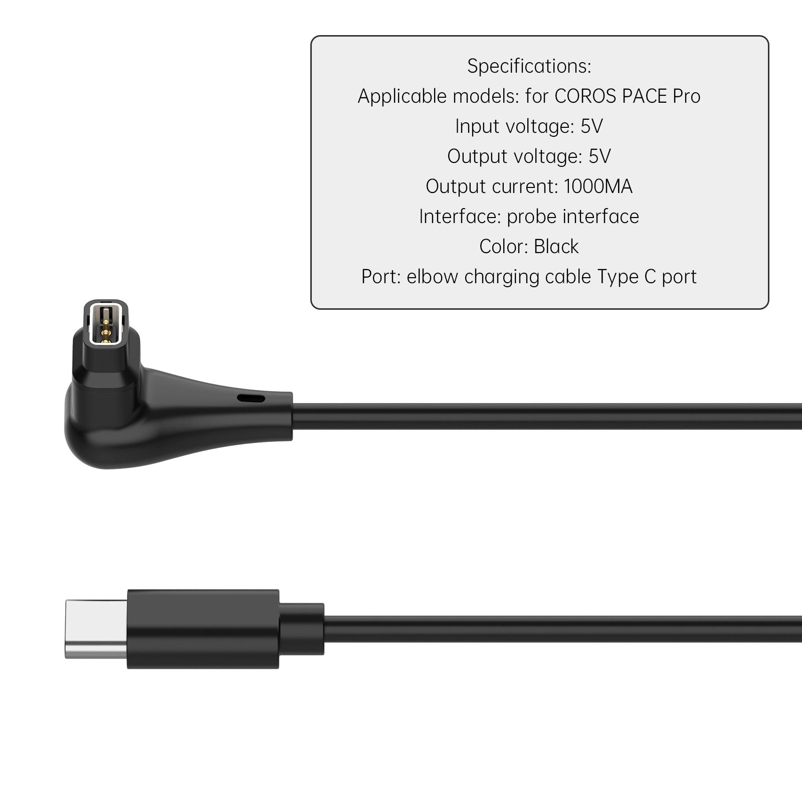 Carga de cable y adaptador para Coros Pace Pro Watch