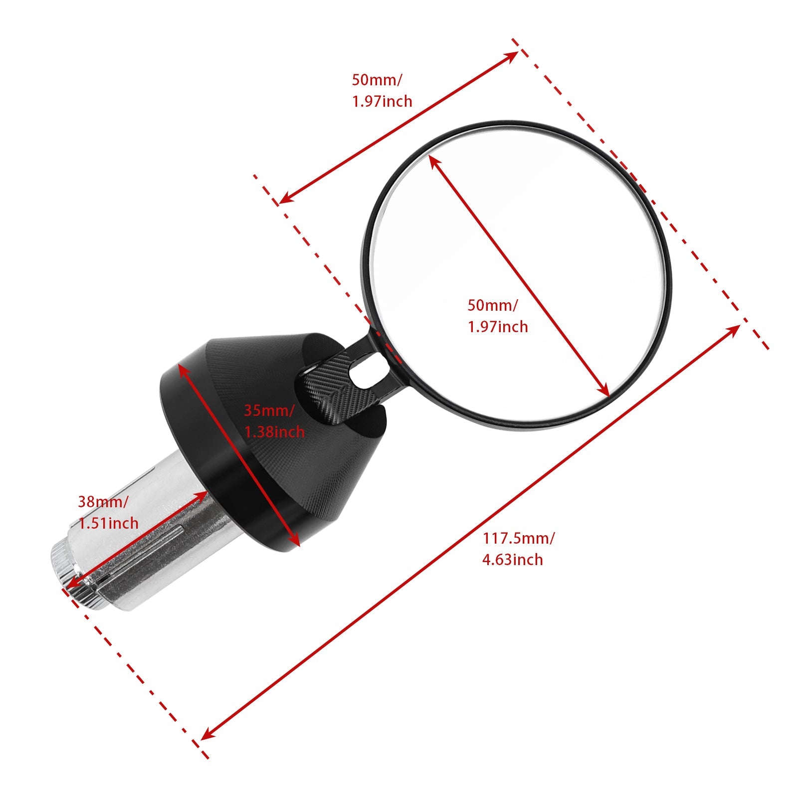 Komplet mini vzvratnih ogledal&CNC 50 mm končnik krmila za Vespa Sprint Primavera 50 125 150