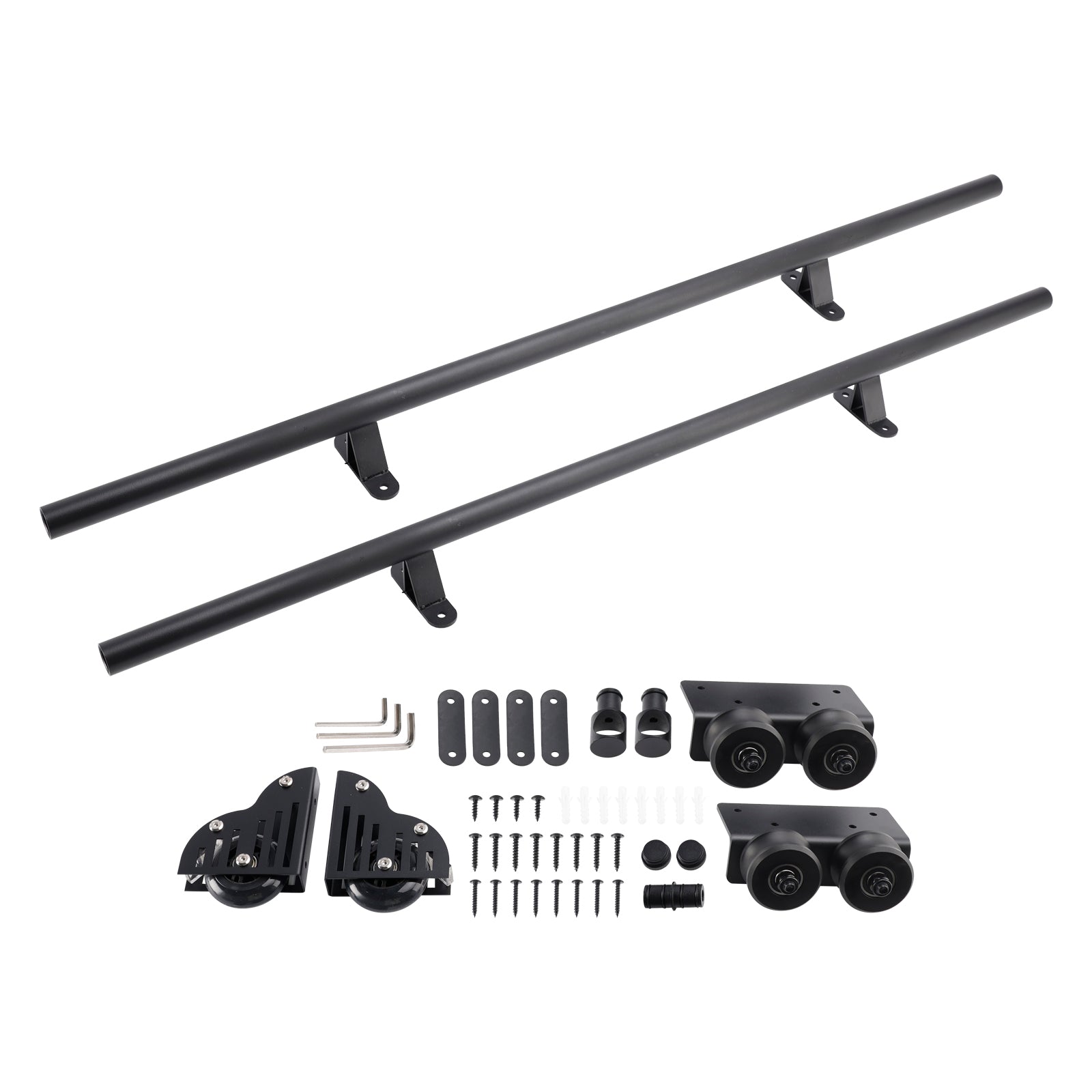 Kit de quincaillery para biblioteca deslizante para tubo redondo de 6.6 pies con freno