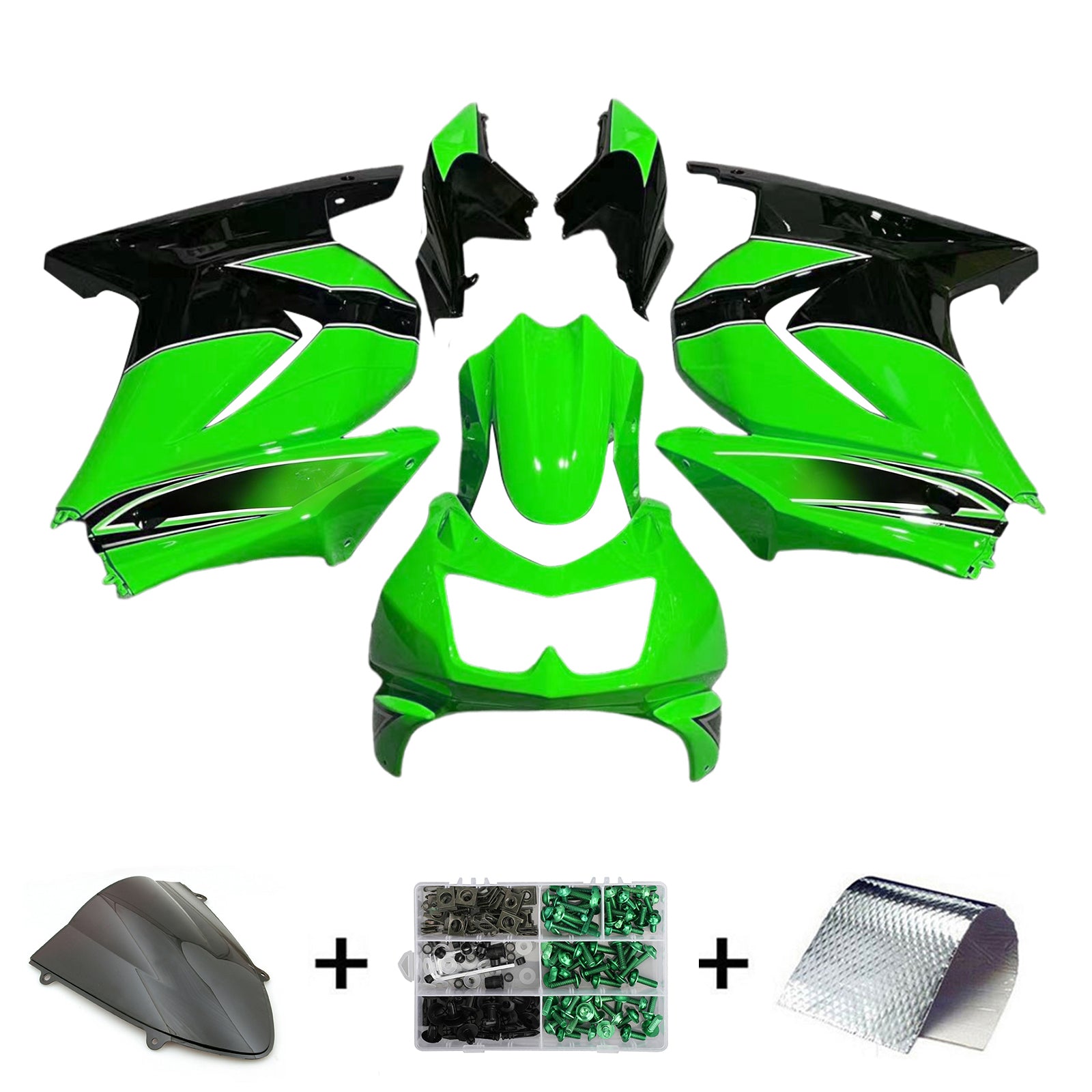 Kit de carénage par injection, carrosserie en plastique ABS, compatible avec Kawasaki EX250 Ninja 250RR 2008-2012