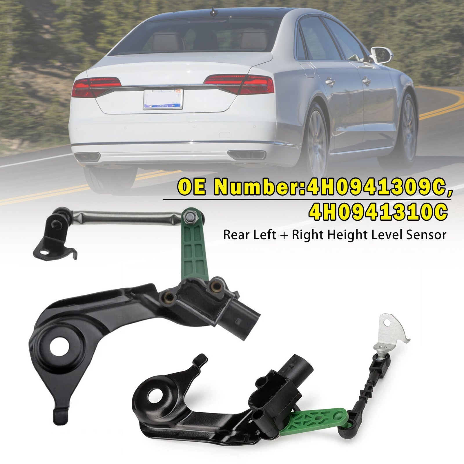 2x sensore di livello posteriore 4H0941309C 4H0941310C per Audi A6 A8 S6 S7 S8