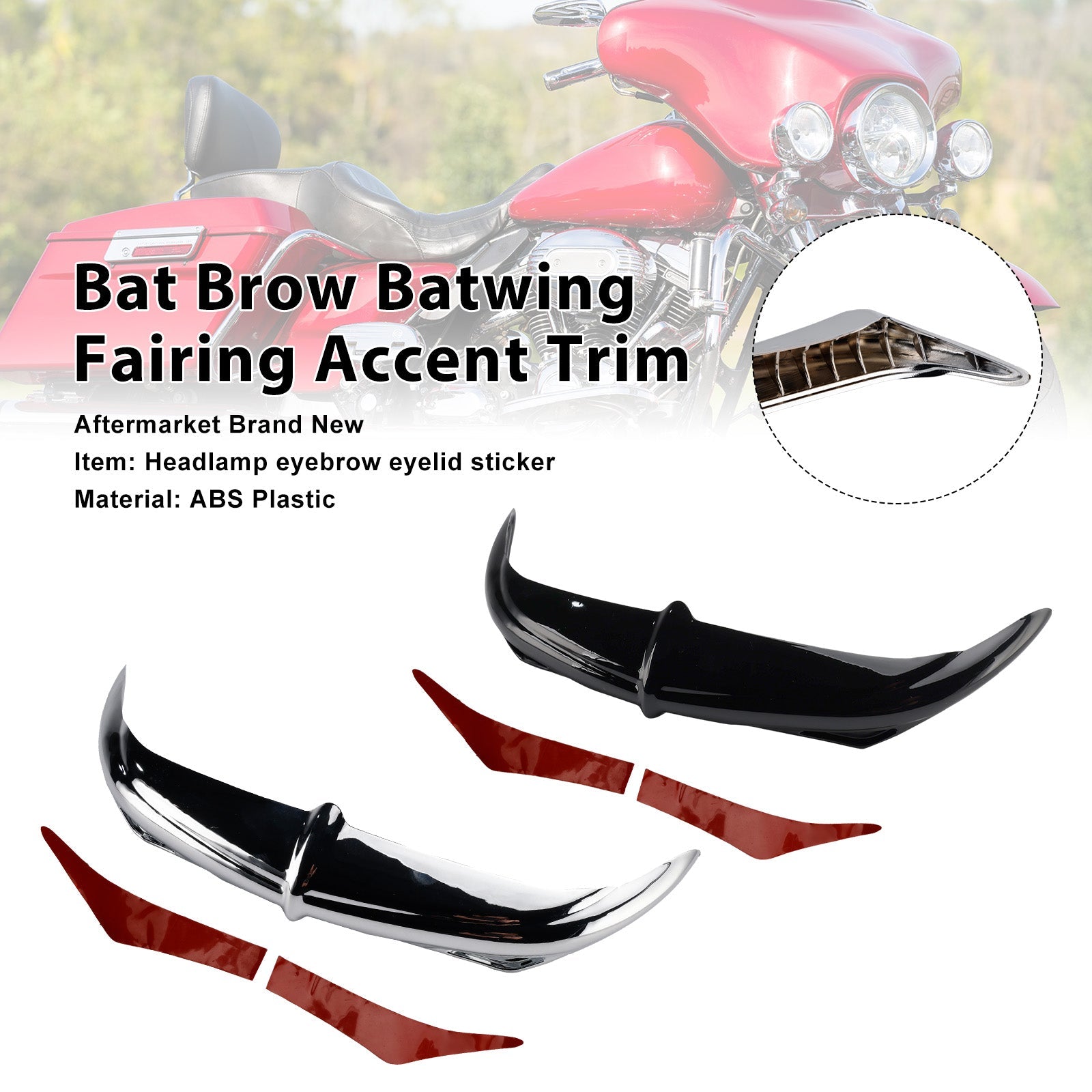 Garniture décorative de carénage Bat Brow Batwing pour trikes Electra Street Glide 96-13