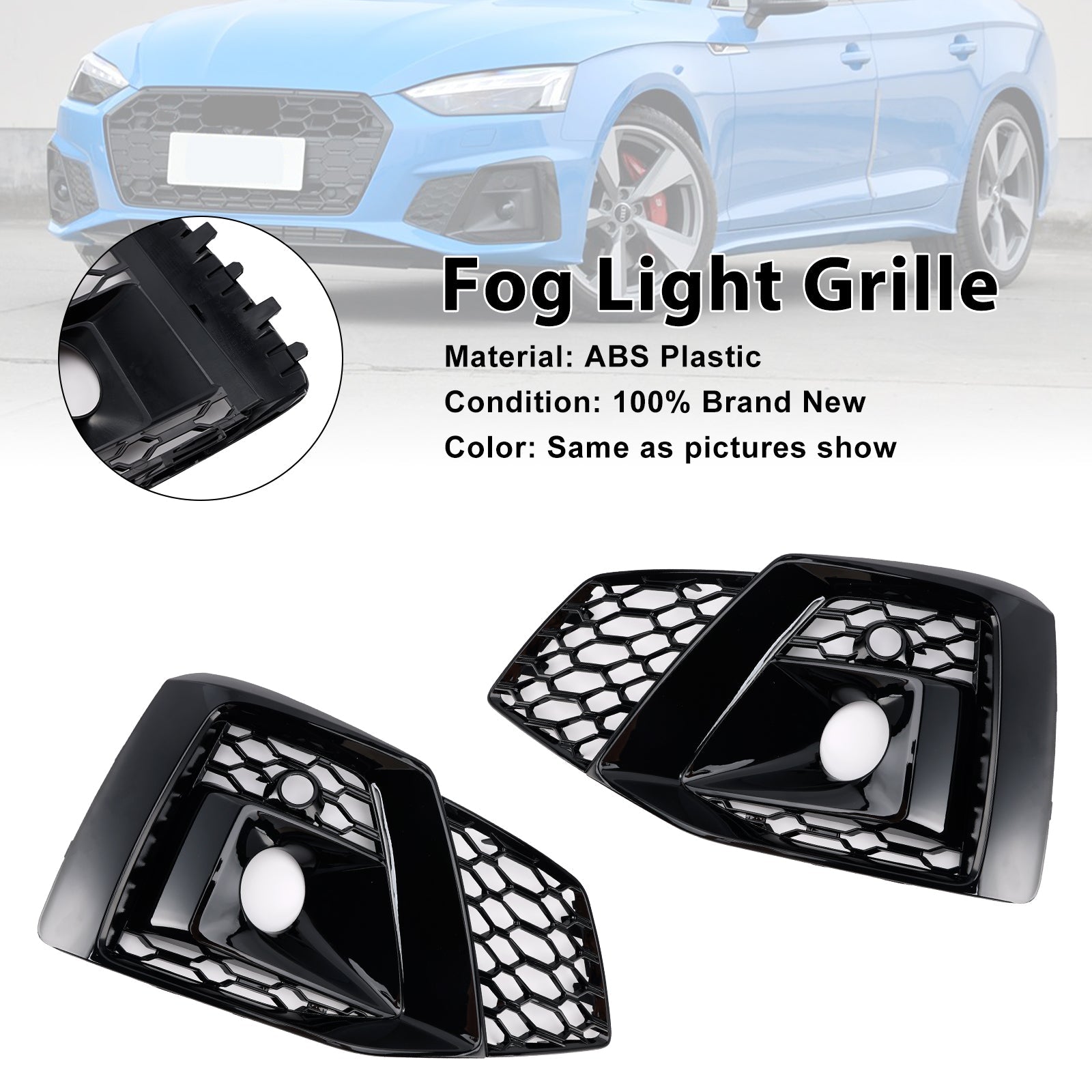 Grille de protection antibrouillard pour pare-chocs avant Audi A5 S-line S5 2020-2023 8W6807682T3Q7