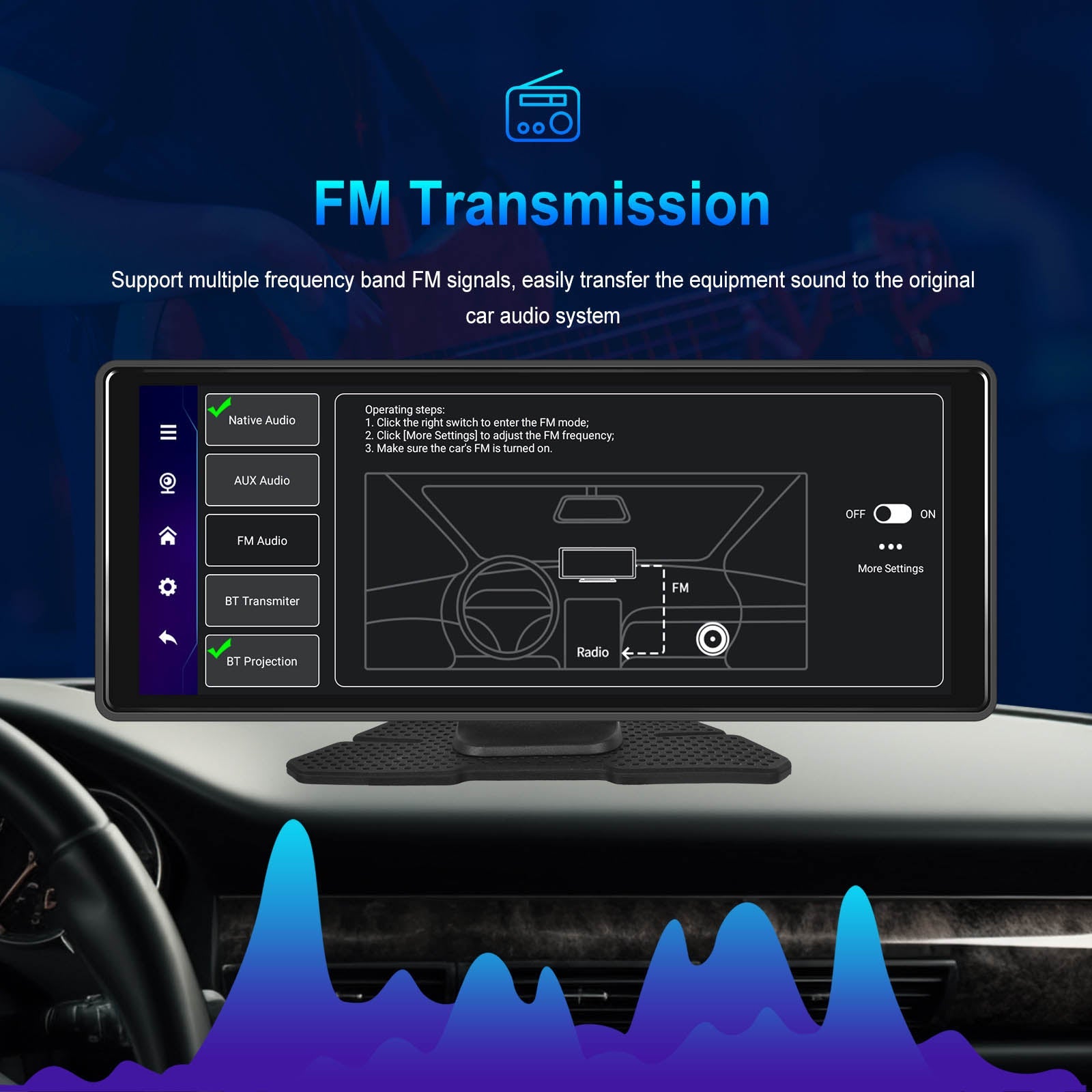 10.26 "" Bluetooth CarPlay HD -auton navigointi iso kosketusnäyttö AHD -kamera