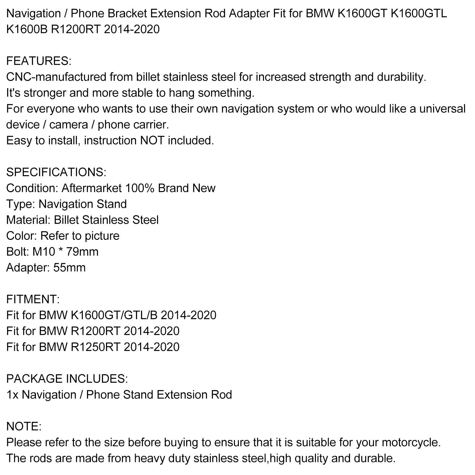 Puhelintuen säätö BMW R1200RT R1250RT 2014-2020