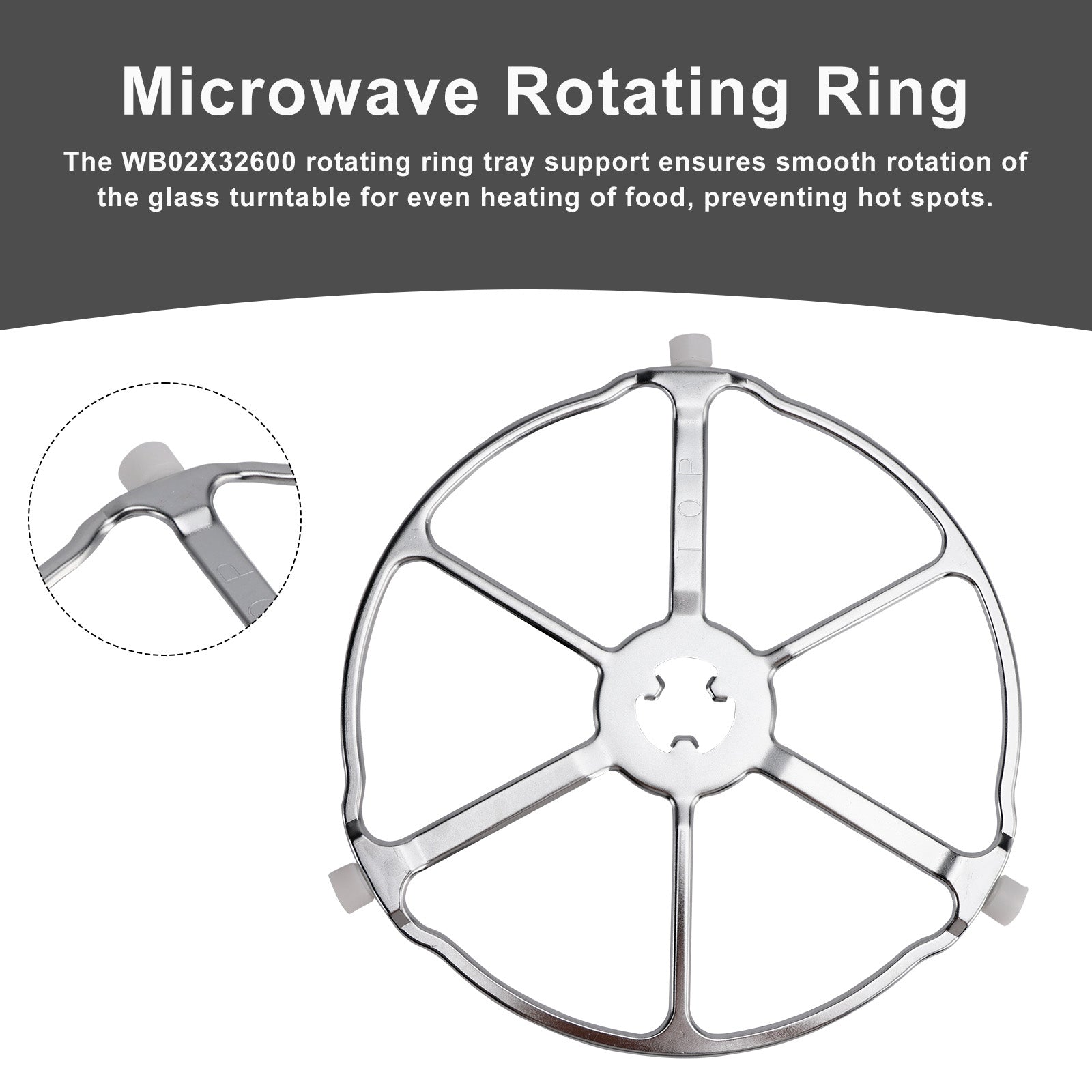 WB02X32600 WB06X10651 pour support de plateau à anneau de roulement pour four à micro-ondes GE