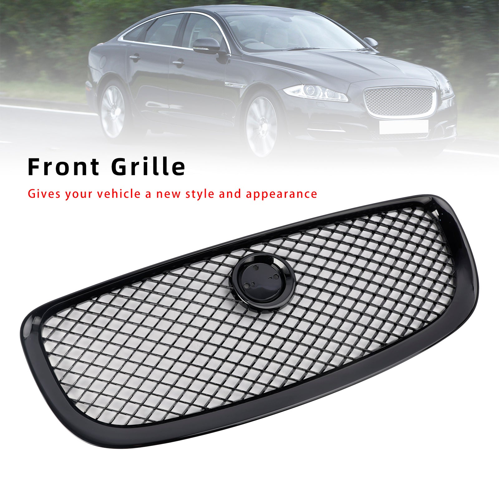 Grille de pare-chocs avant noire brillante Jaguar XJ 2010-2015