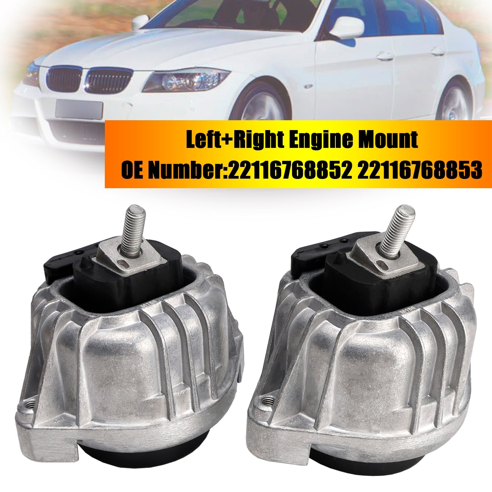 2 supporti motore sinistro e destro 22116768852 22116768853 per BMW 3 Touring (E91) 320 i 02.07 - 05.12 125 170 1995 Estate