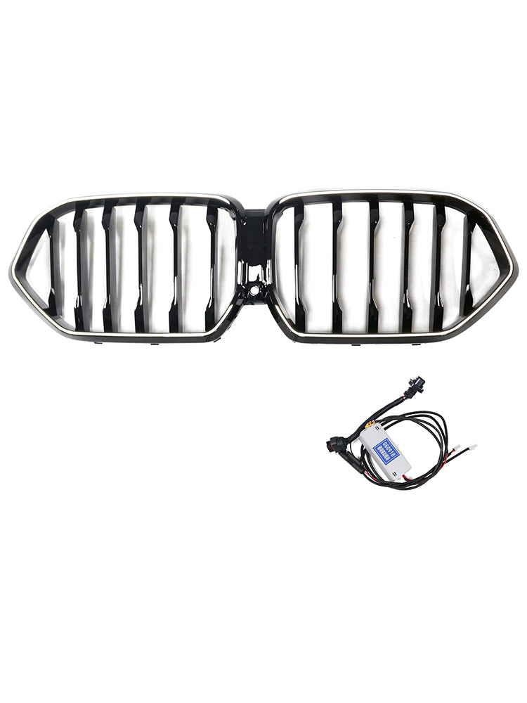 Grille de pare-chocs avant noire pour BMW X6 G06 M60i 2023-2025 avec trou pour caméra