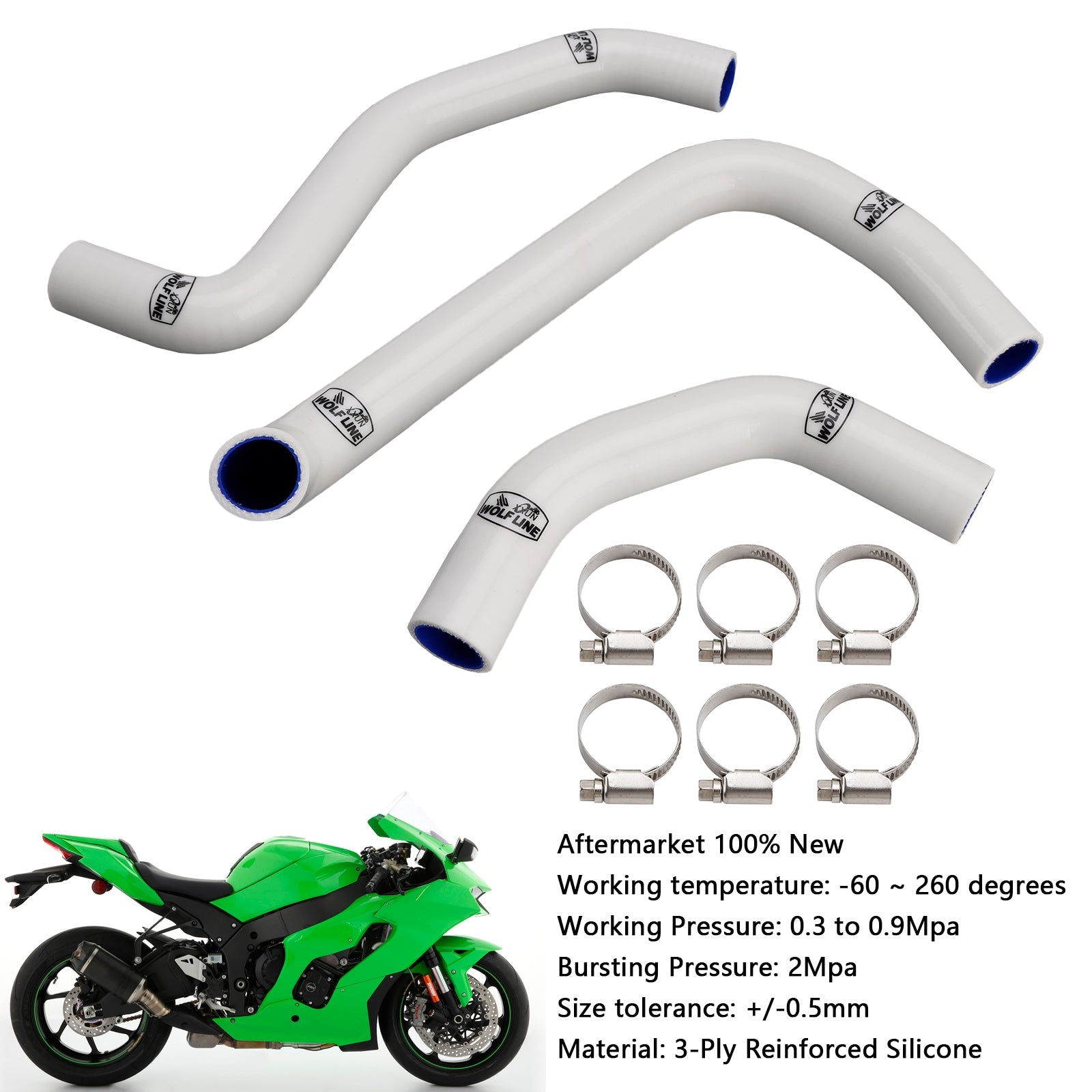 Durite de refroidissement en silicone pour radiateur Kawasaki ZX10R ZX-10RR (2021-2025)