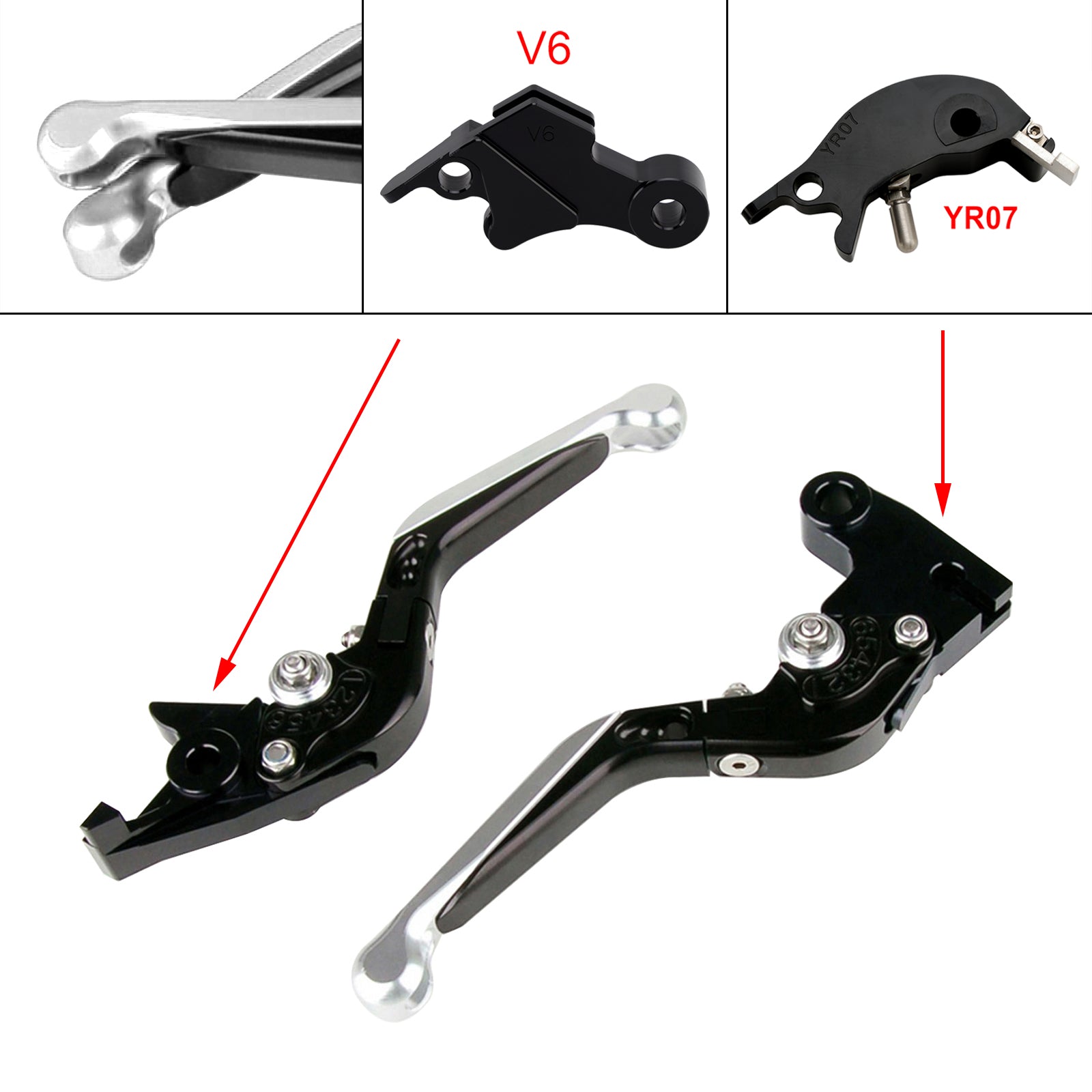 Levier de frein et d'embrayage réglable compatible avec YAMAHA XSR900 XSR900GP MT-09 MT-09SP 24-25