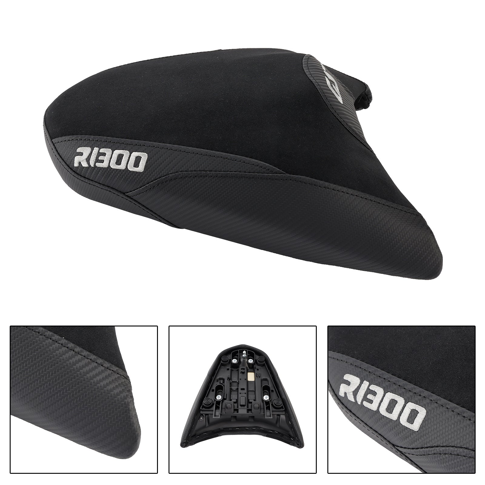 Coussin de siège passager arrière plat en polyuréthane bleu et blanc pour BMW R1300Gs (2024-2025)