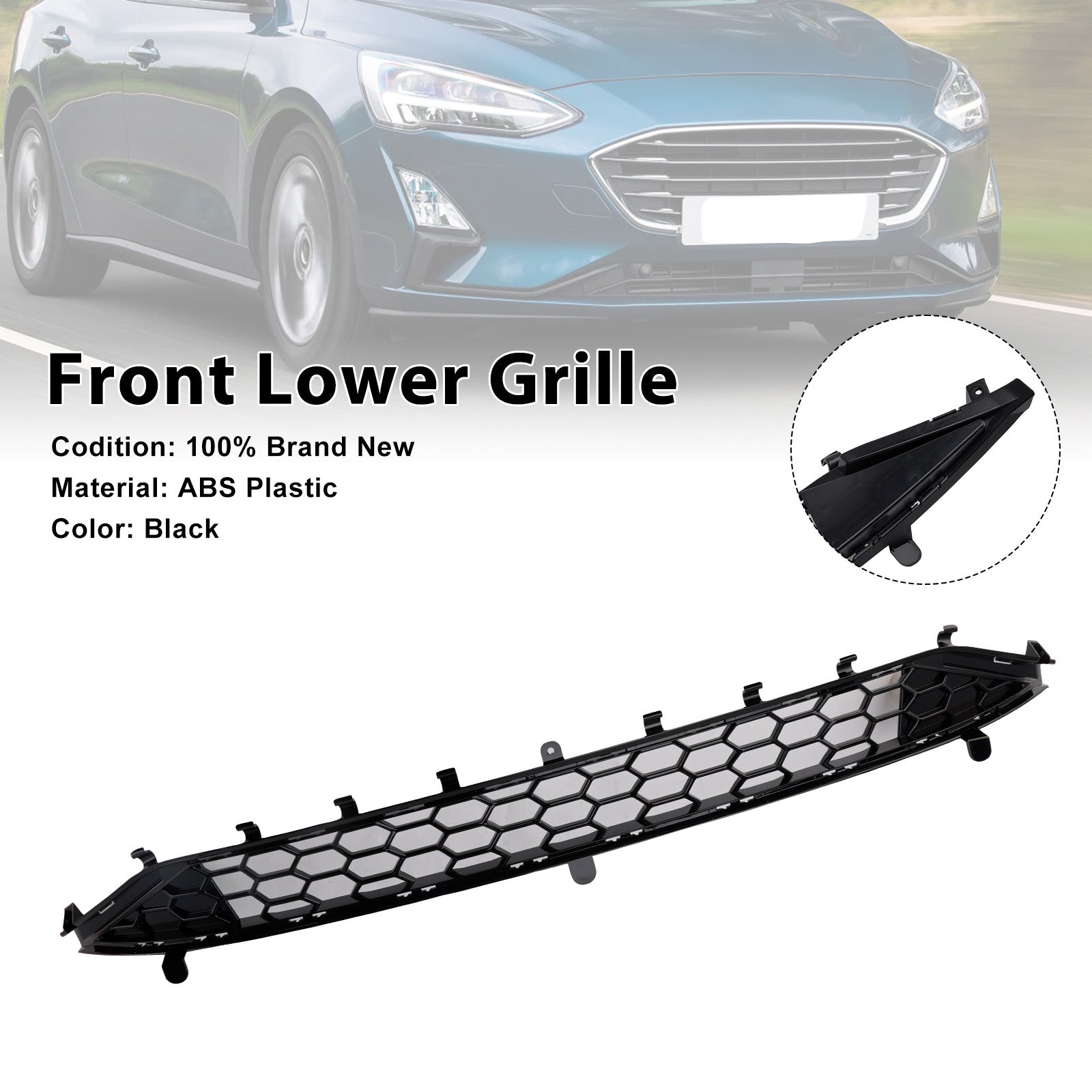 Grille de calandre inférieure de pare-chocs avant noire pour Ford Focus MK4 St Style 2018-2021