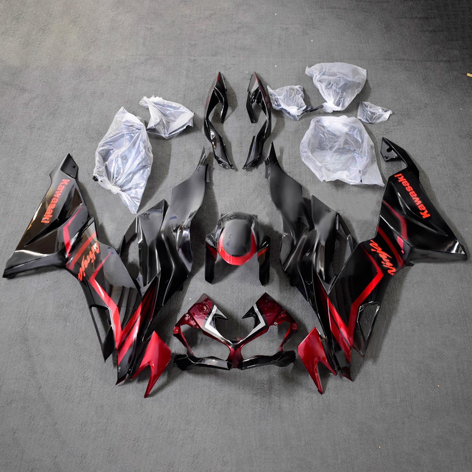 Kit de carénage injecté en plastique ABS compatible avec Kawasaki ZX6R 2019-2023