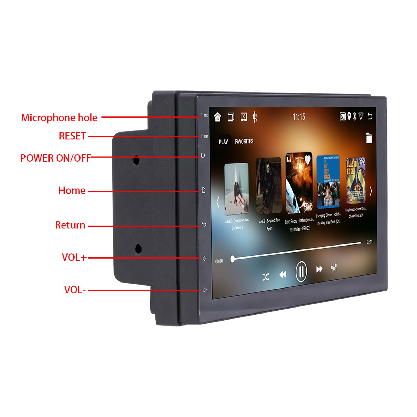 7 Android 10 GPS WiFi Bluetooth Autostereo MP5-soitin Carplay + 4 LED-kamera