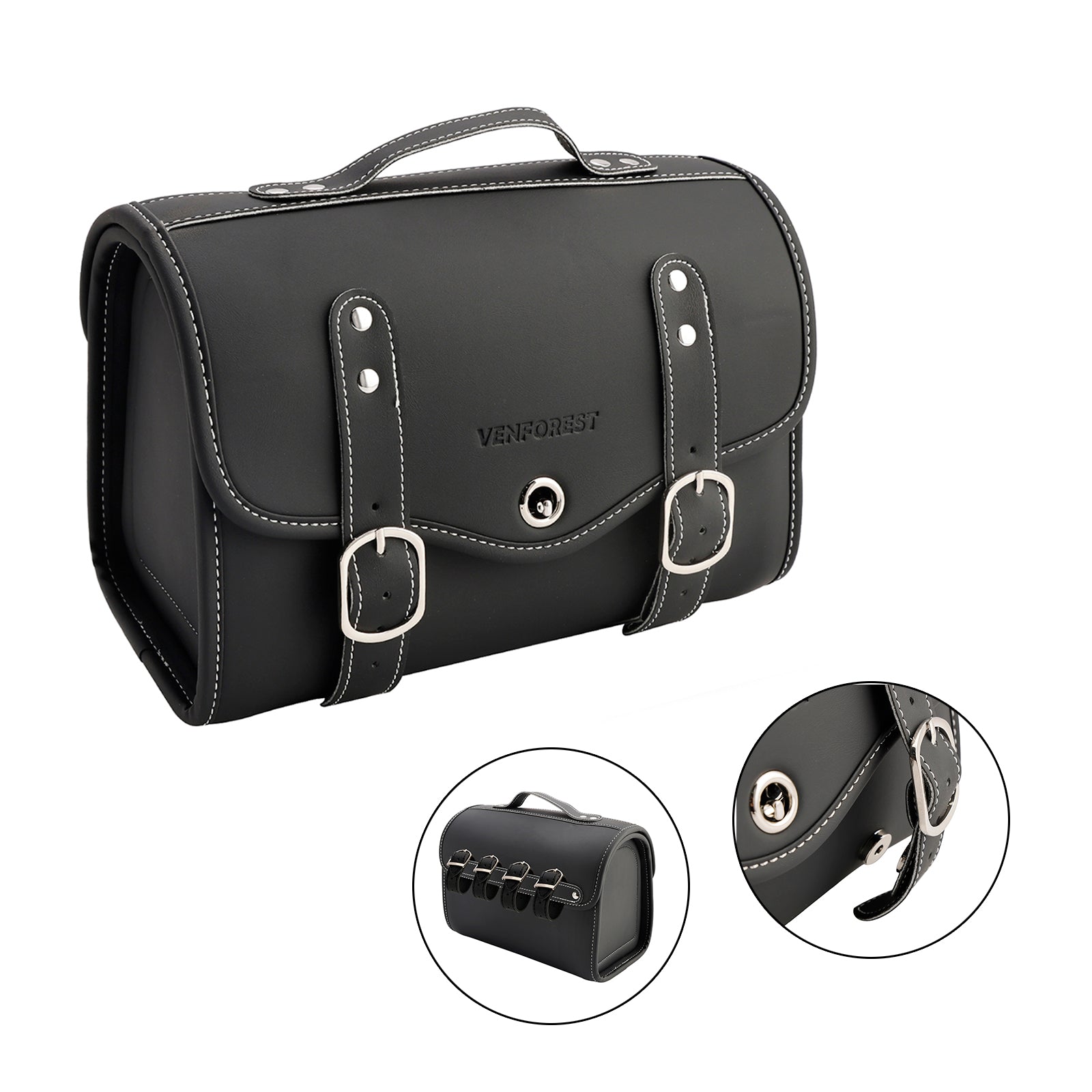 Polyurethaan zijzak Polyurethaanzadeltas bijpassende witte bagage voor witte motorfiets scooter