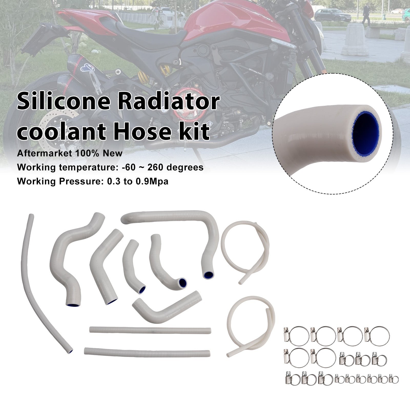 Durite de refroidissement en silicone pour radiateur Ducati Monster 937 (2021-2025)