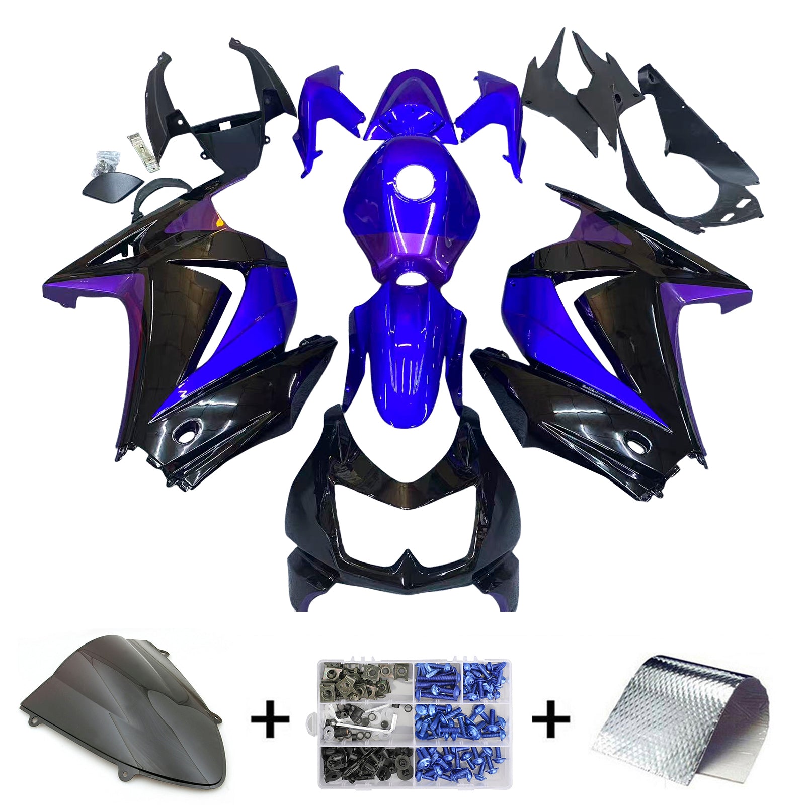 Kit de carénage injecté en plastique ABS pour Kawasaki EX250 Ninja250R 2008-2012