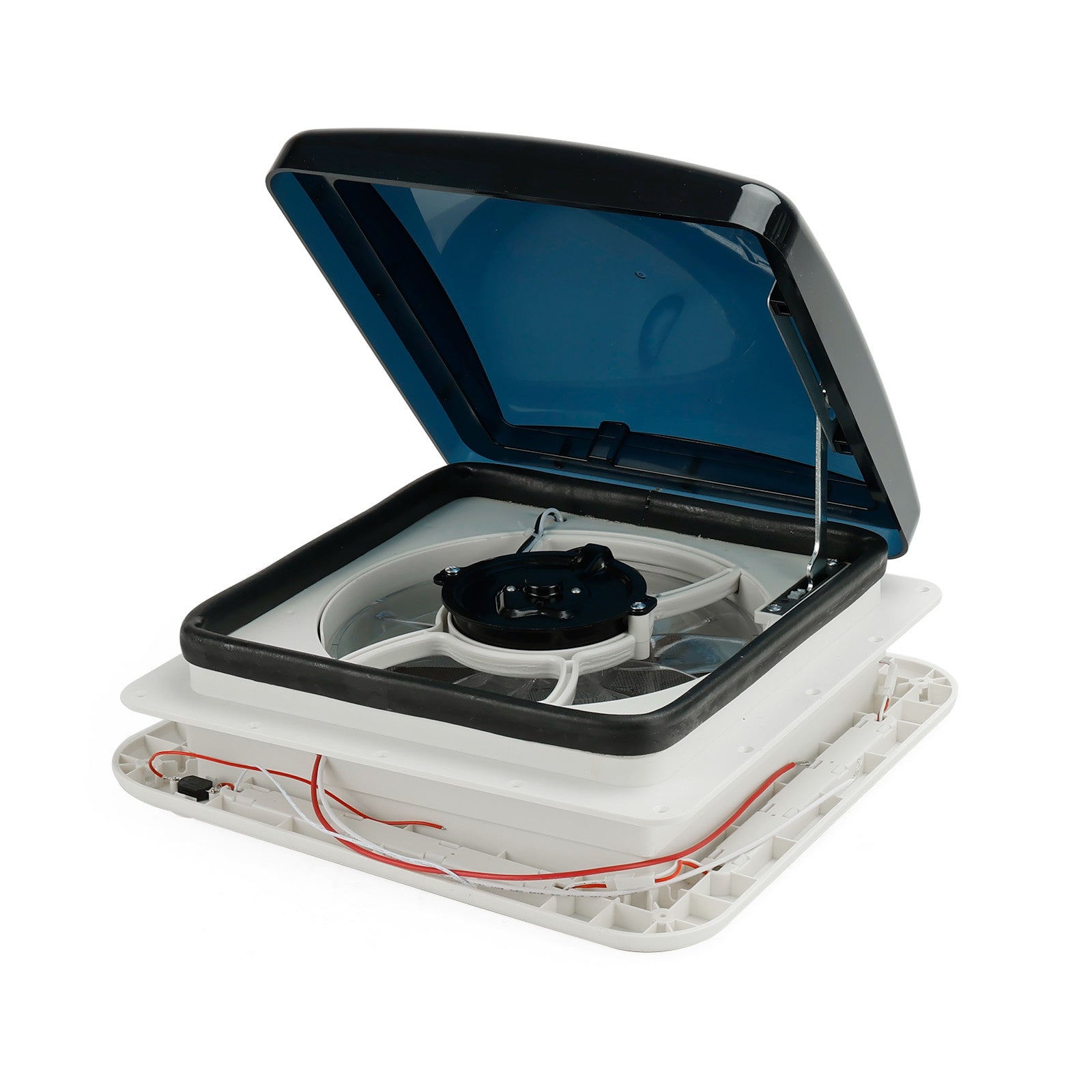 11" Caravan dakventilator, 3-snelheden motor, 12V dakraam met LED-verlichting